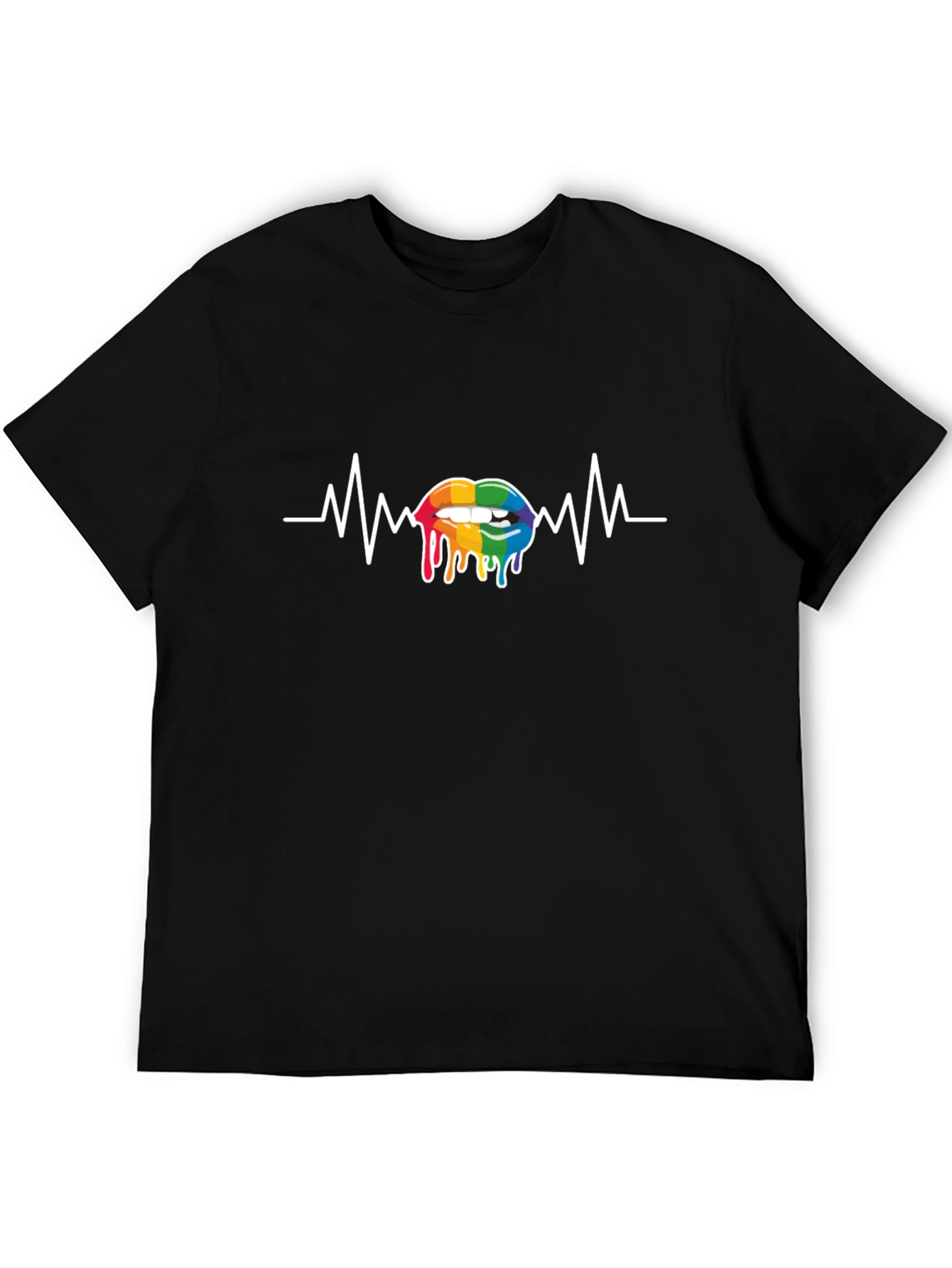 Rainbow Lips Heartbeat T-Shirt