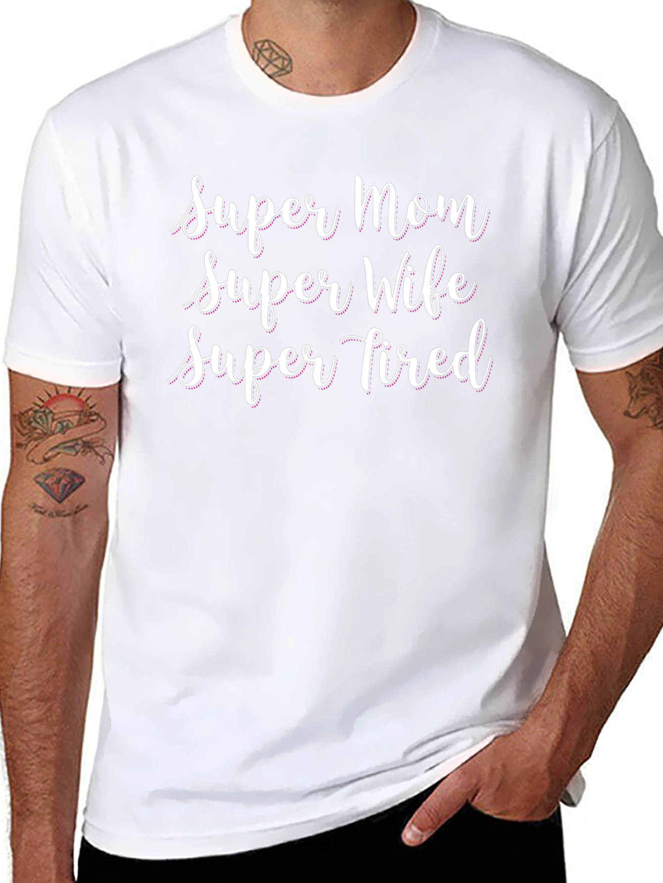 Super Mom Wife Tired Graphic Tee