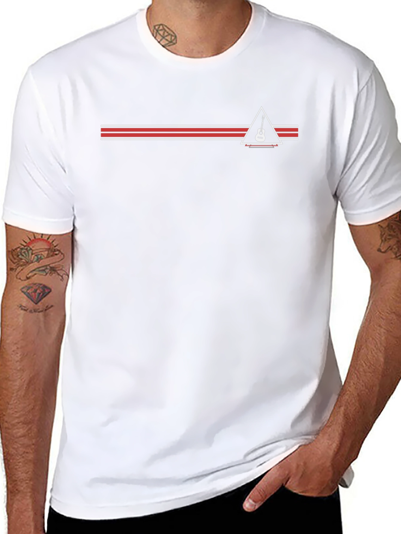 Guitar Triangle Graphic Tee - Stylish Musician T-Shirt