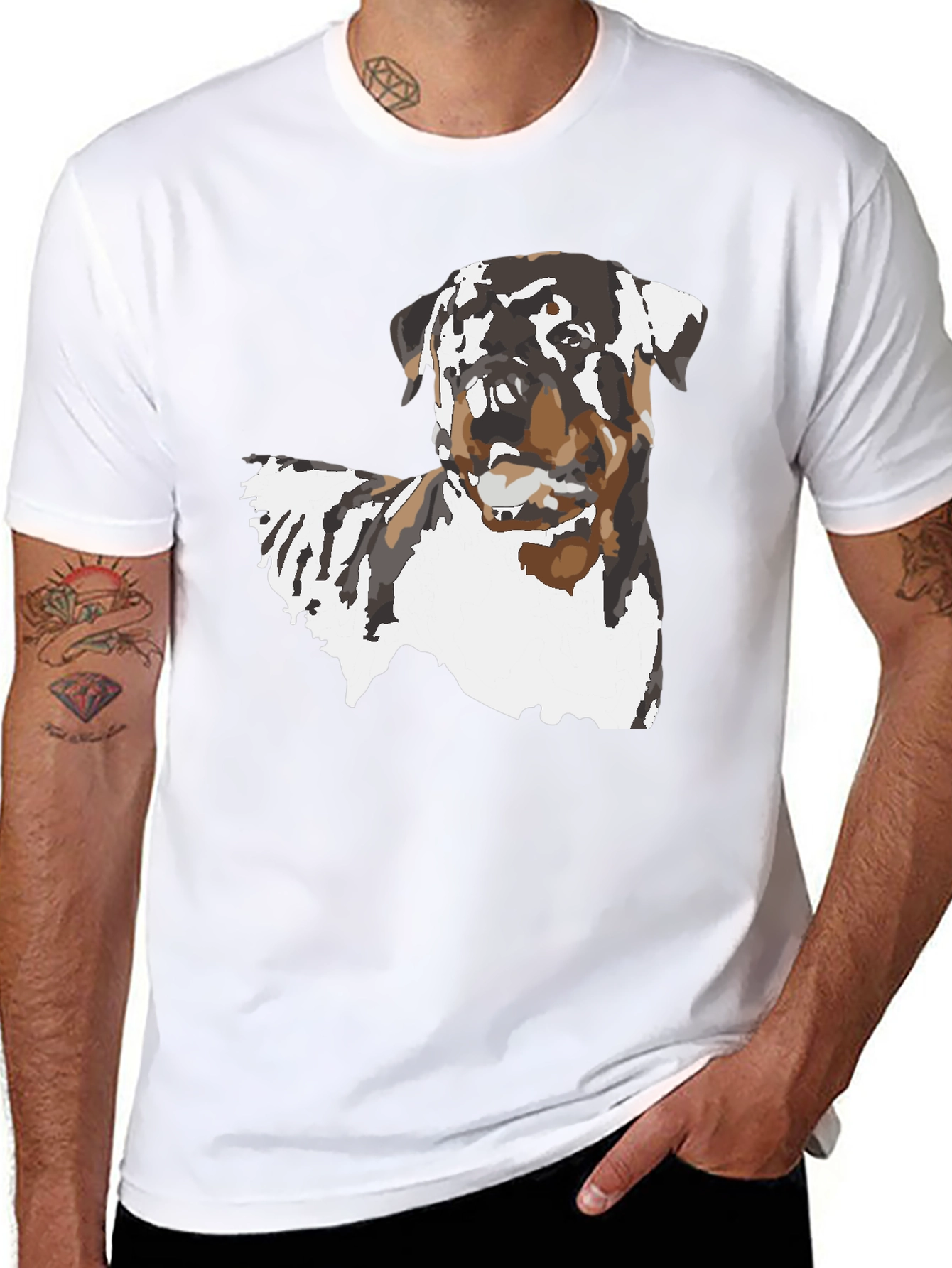 Rottweiler Dog Graphic Black T-Shirt