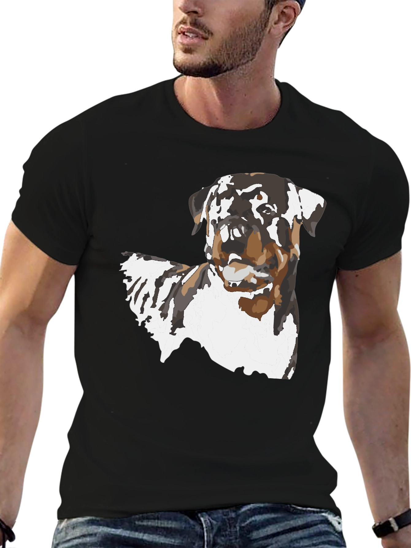 Rottweiler Dog Graphic Black T-Shirt