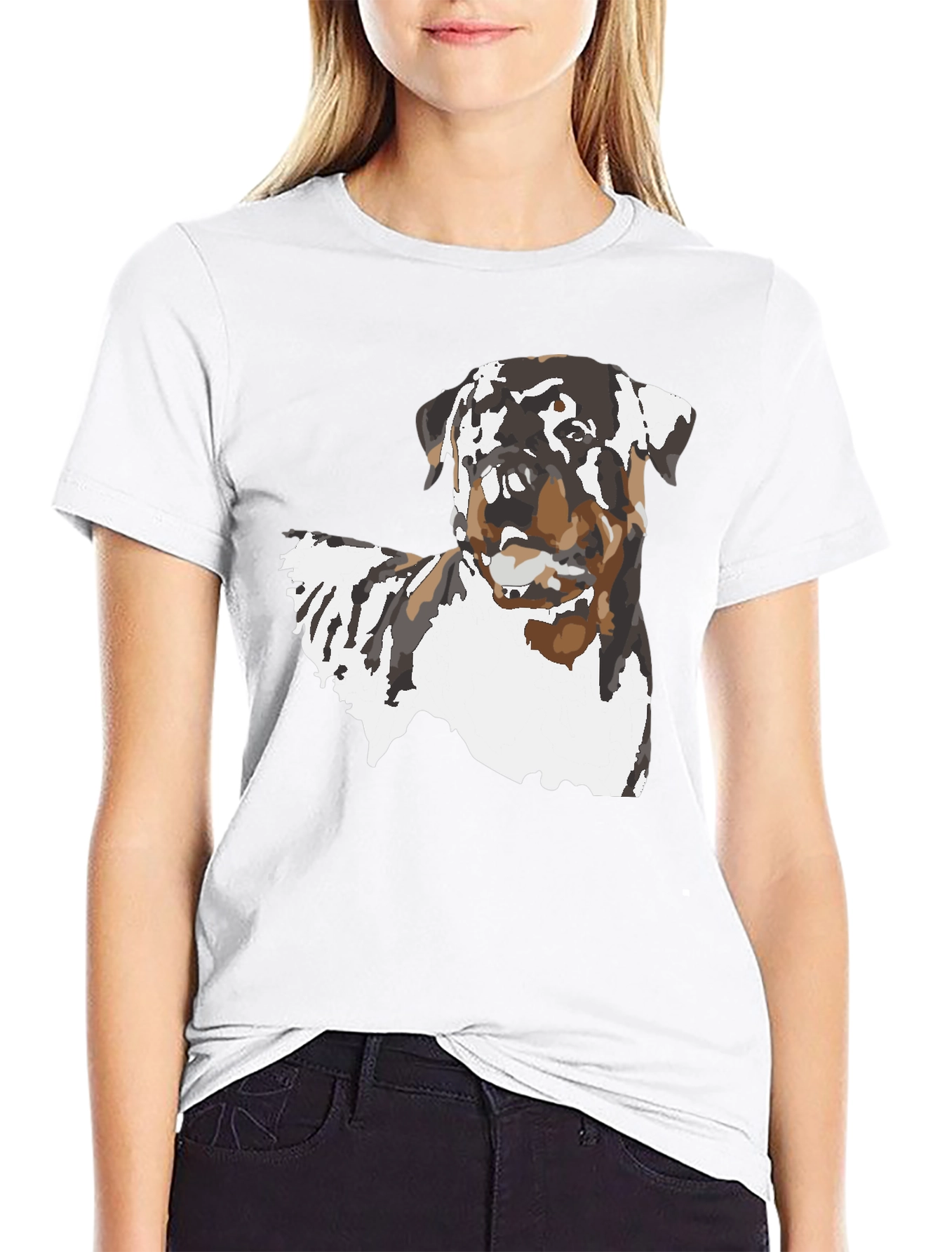 Rottweiler Dog Graphic Black T-Shirt