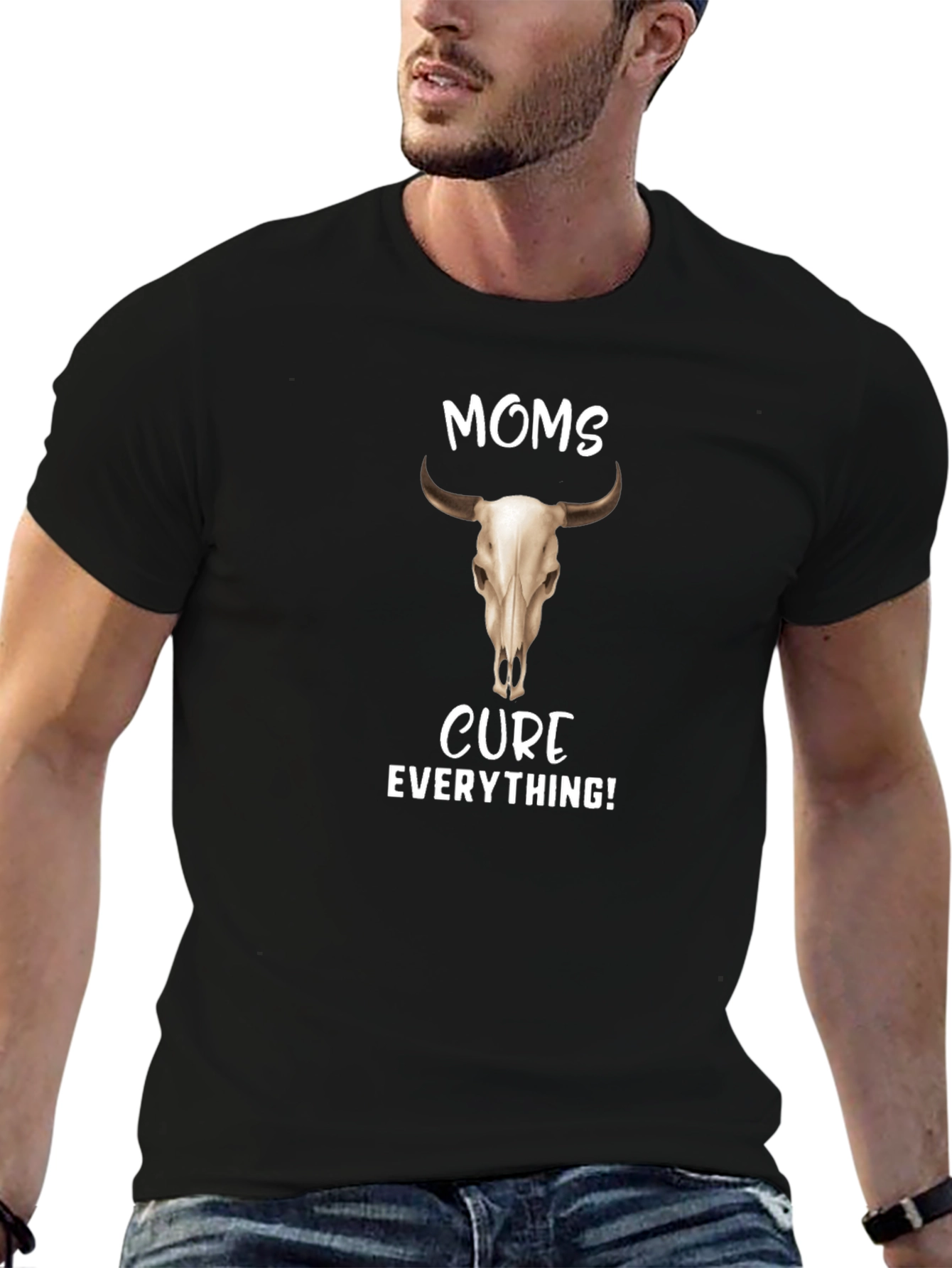 Moms Cure Everything Bull Skull T-Shirt