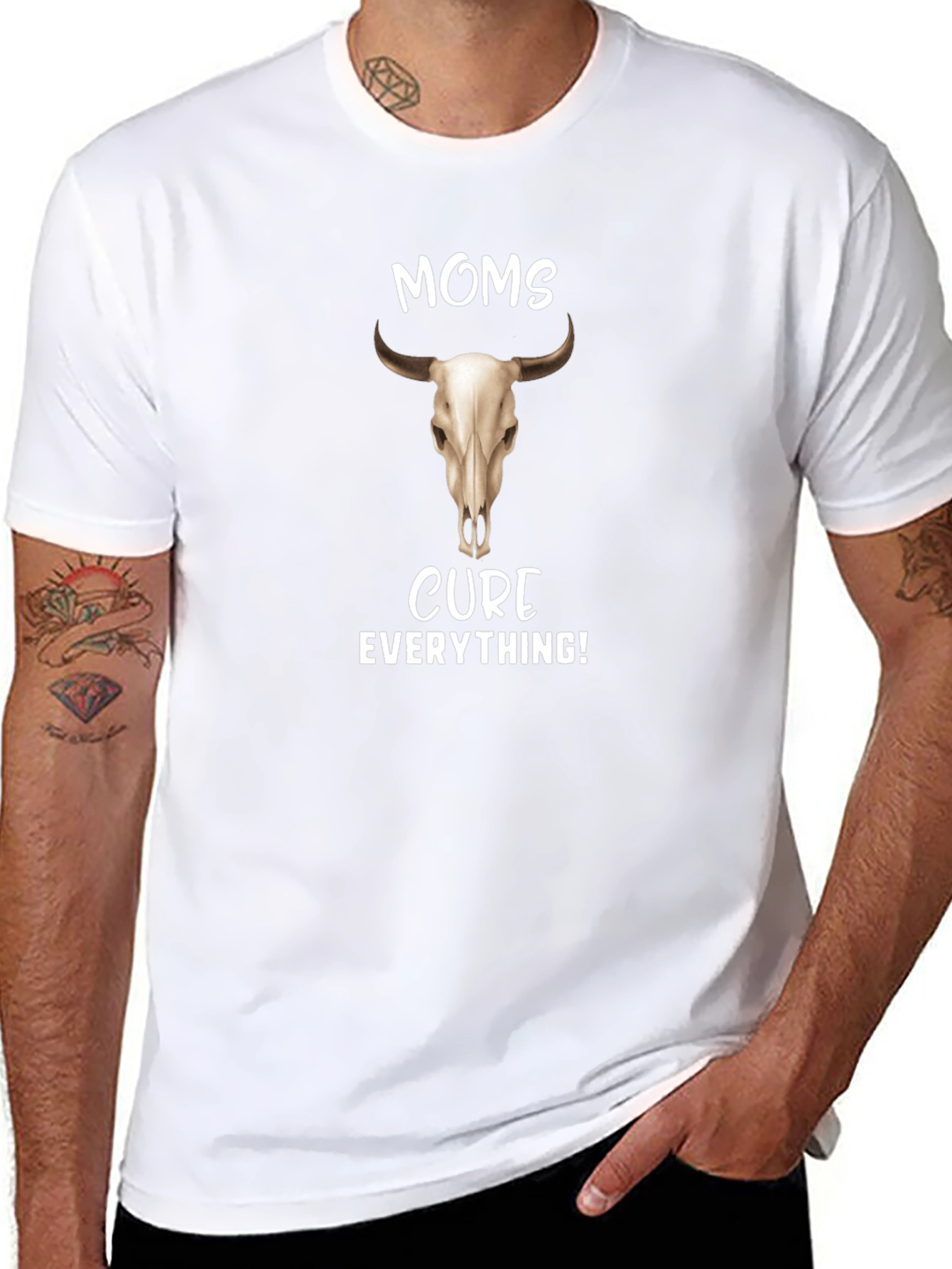 Moms Cure Everything Bull Skull T-Shirt
