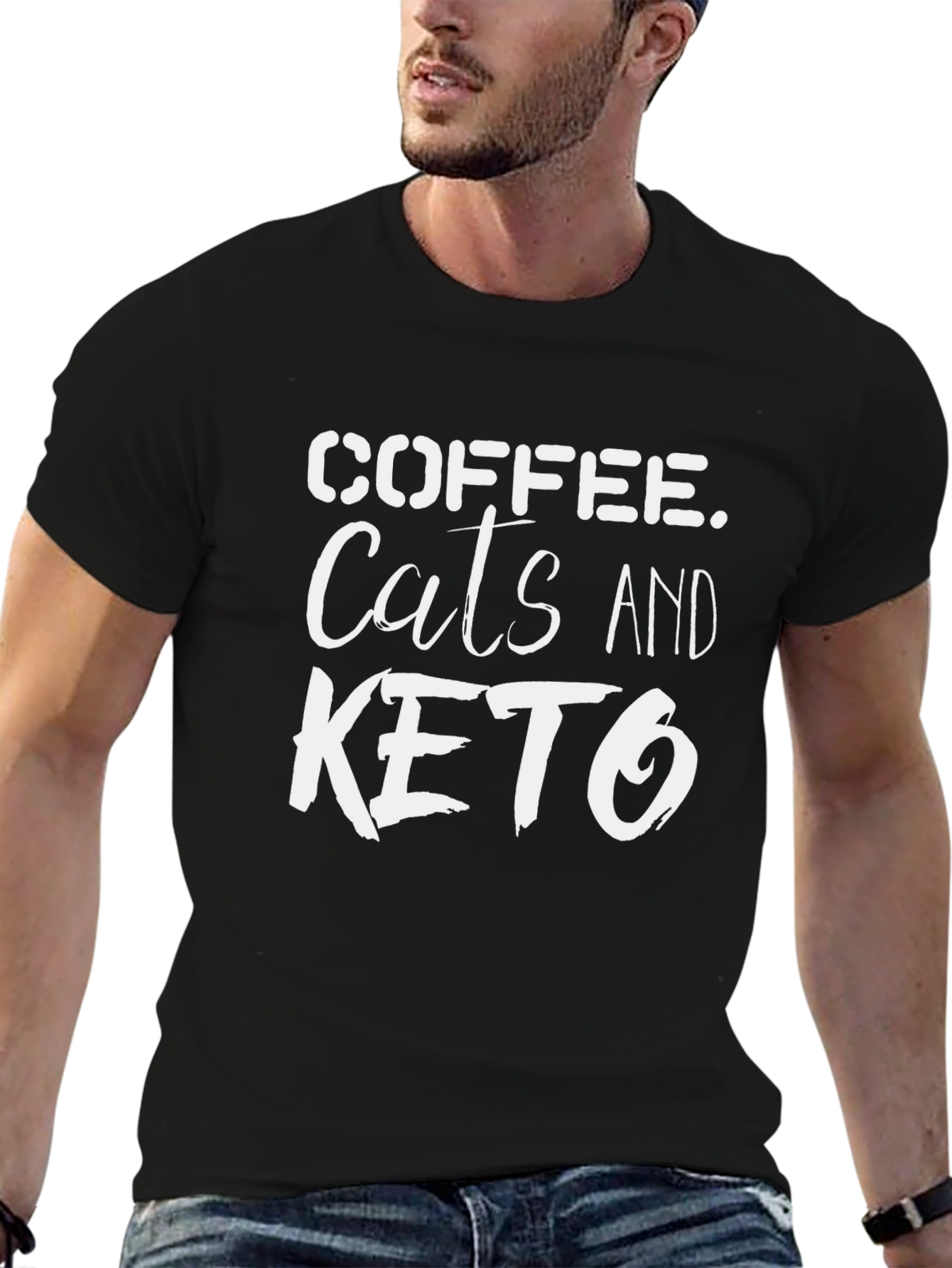 Coffee Cats Keto T-Shirt - Unisex Black Tee