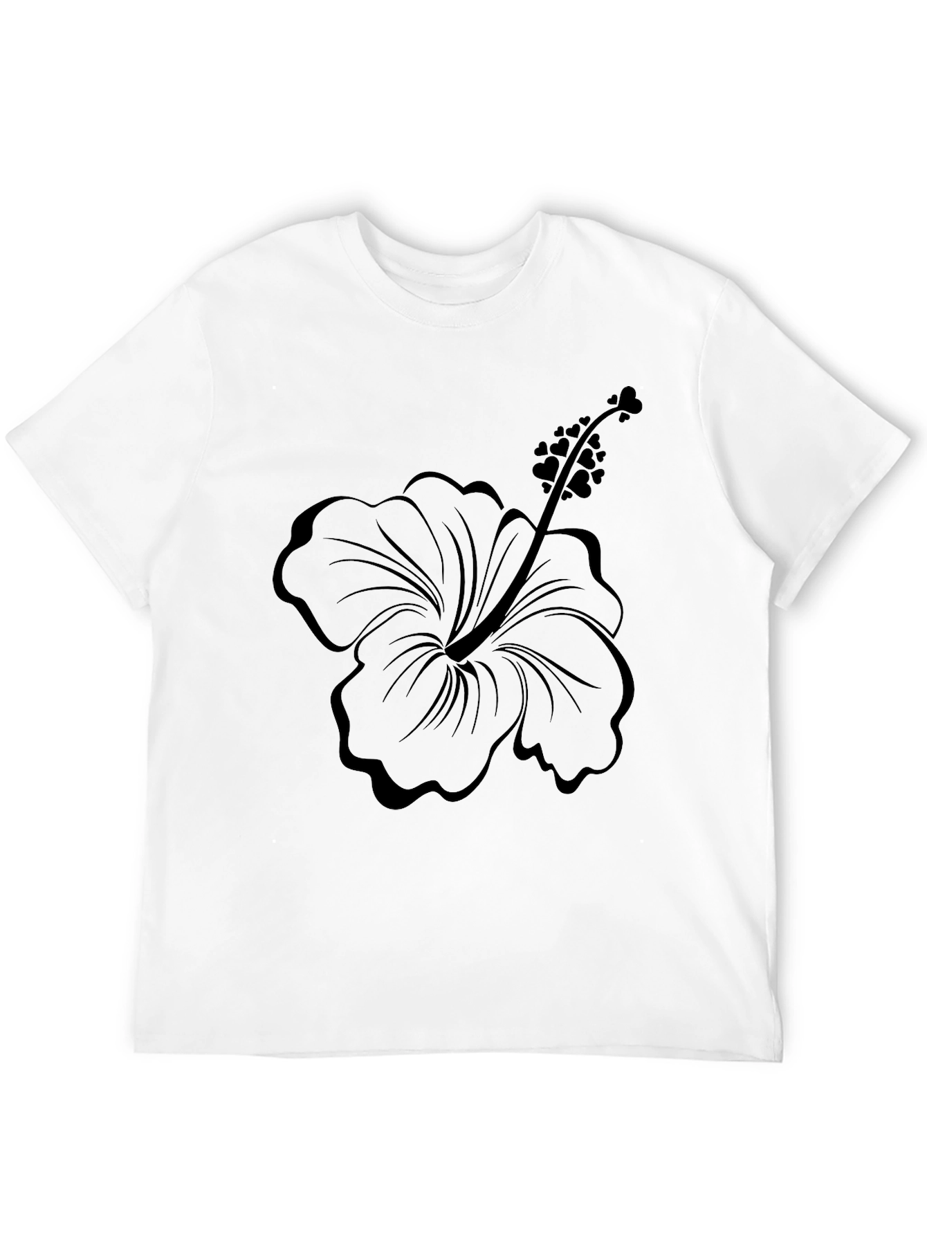 Mens Black Floral Graphic Tee