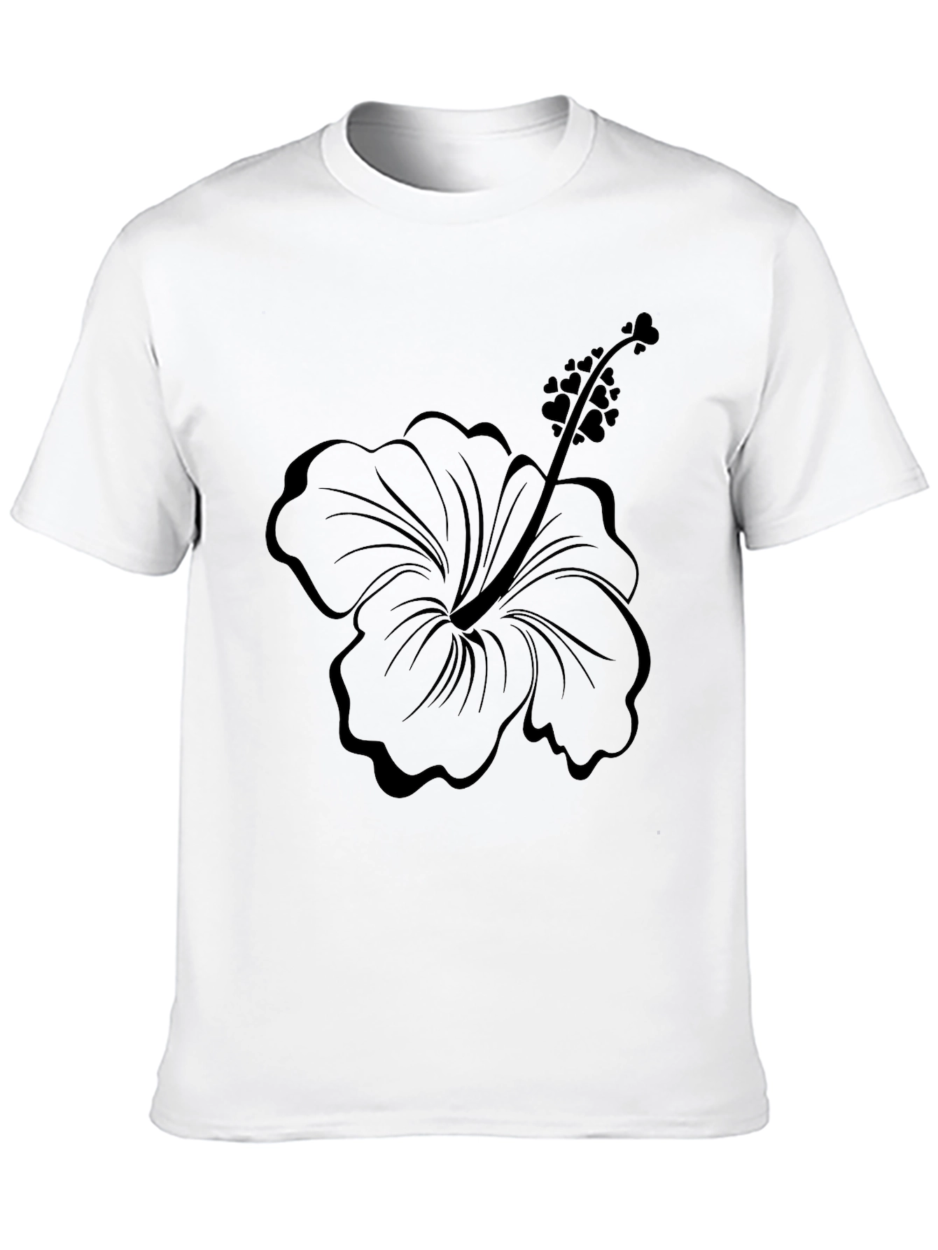 Mens Black Floral Graphic Tee
