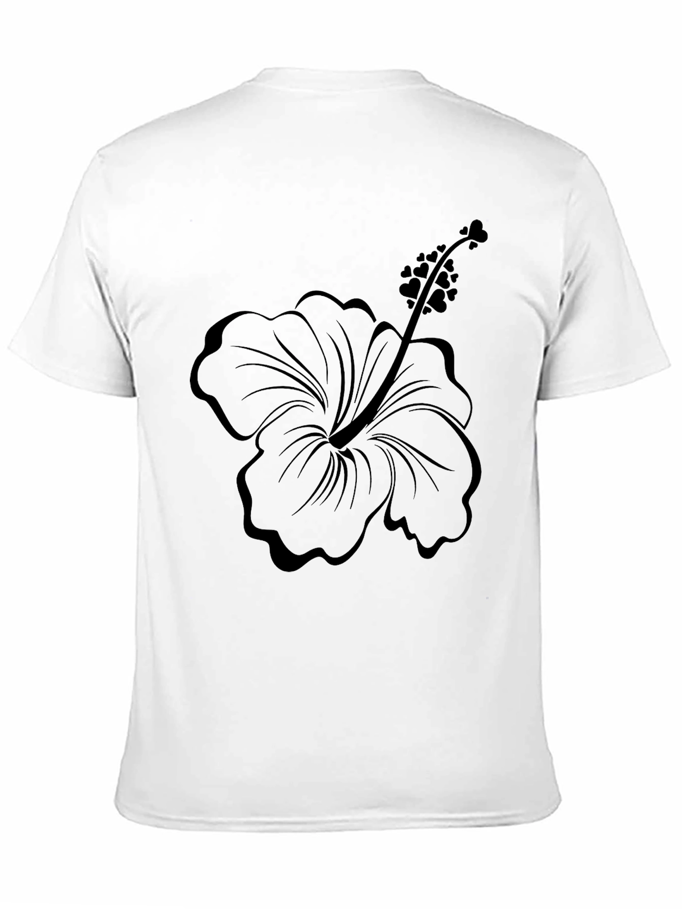 Mens Black Floral Graphic Tee