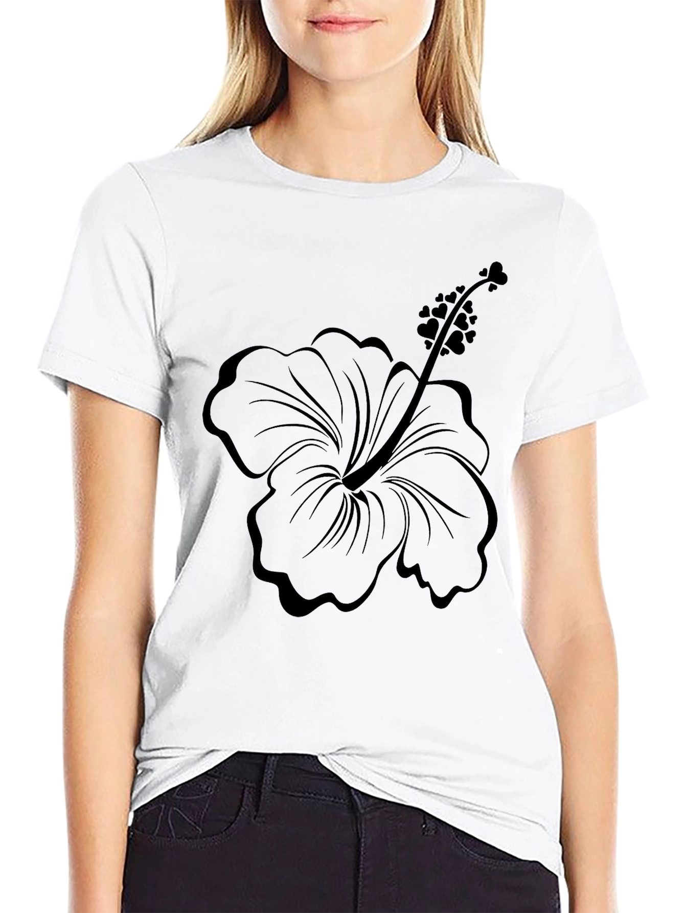 Mens Black Floral Graphic Tee