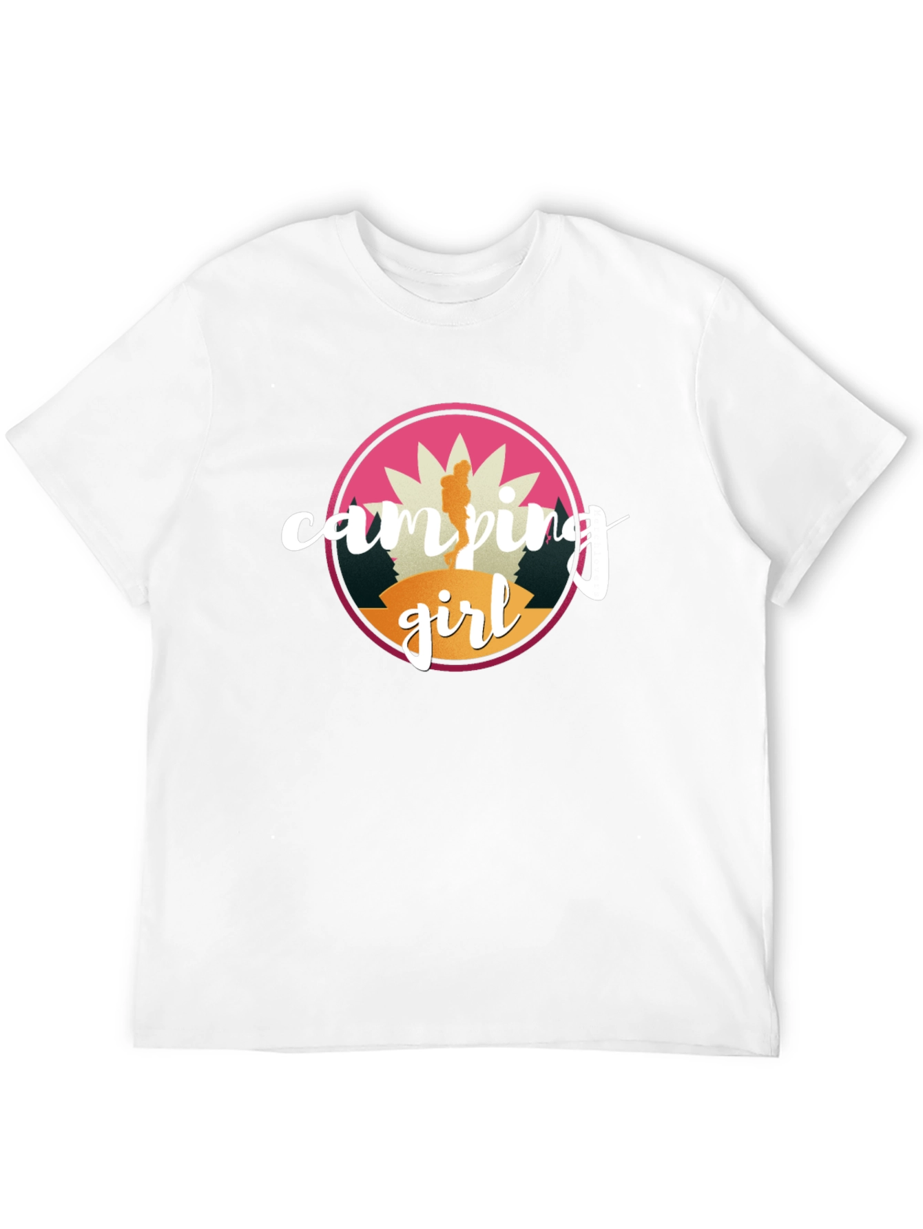 Camping Girl Graphic Tee - Black