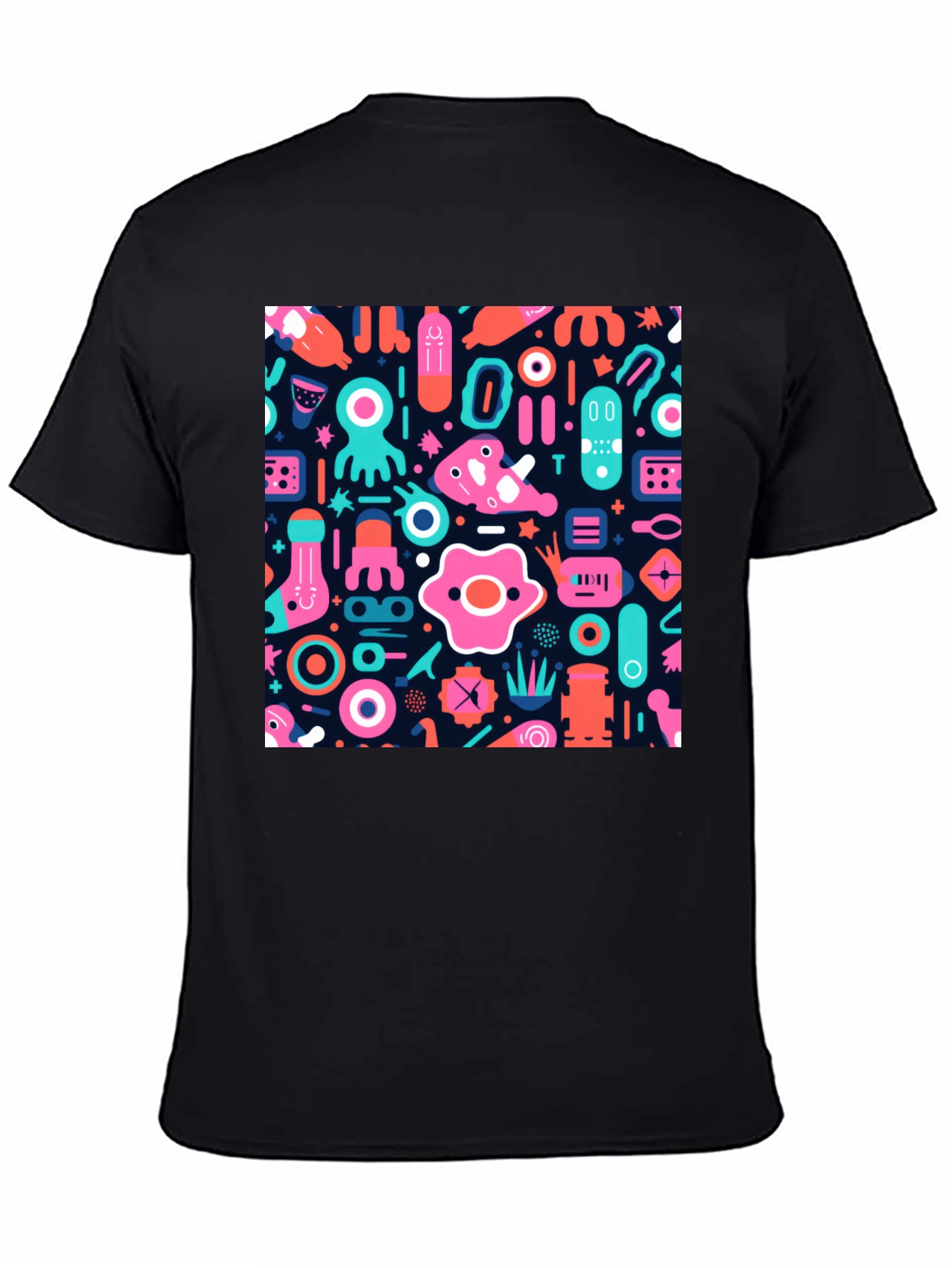 Funky Graphic Print Black T-Shirt