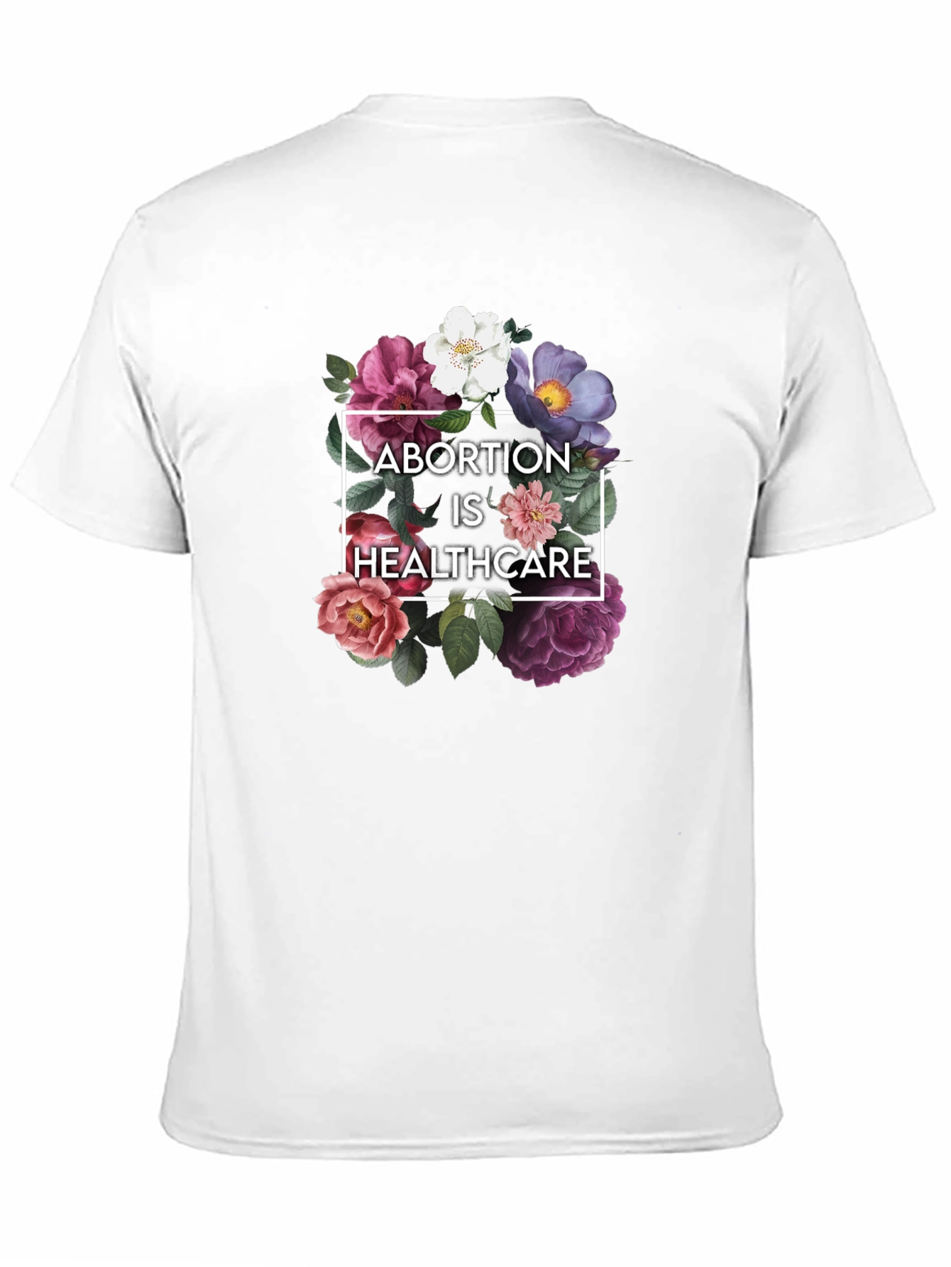 Floral Abortion is Healthcare Black T-Shirt