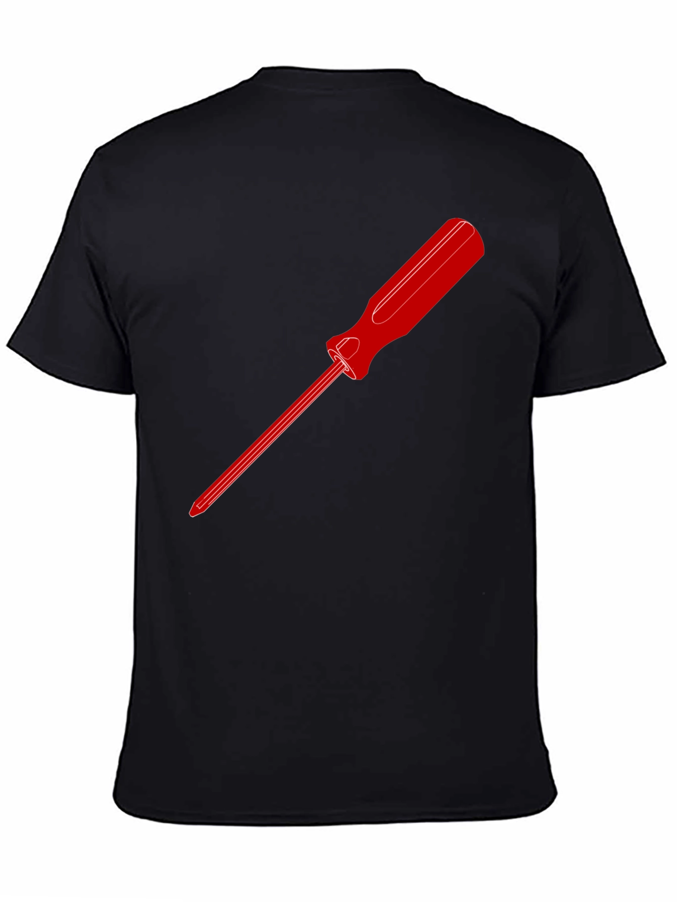 Red Screwdriver Graphic Tee - Mens Black T-Shirt