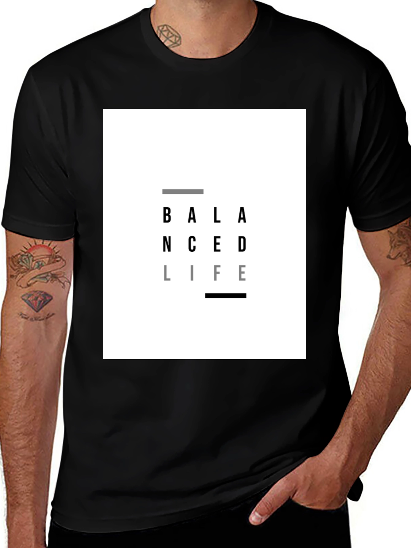 Balanced Life Graphic T-Shirt - Black