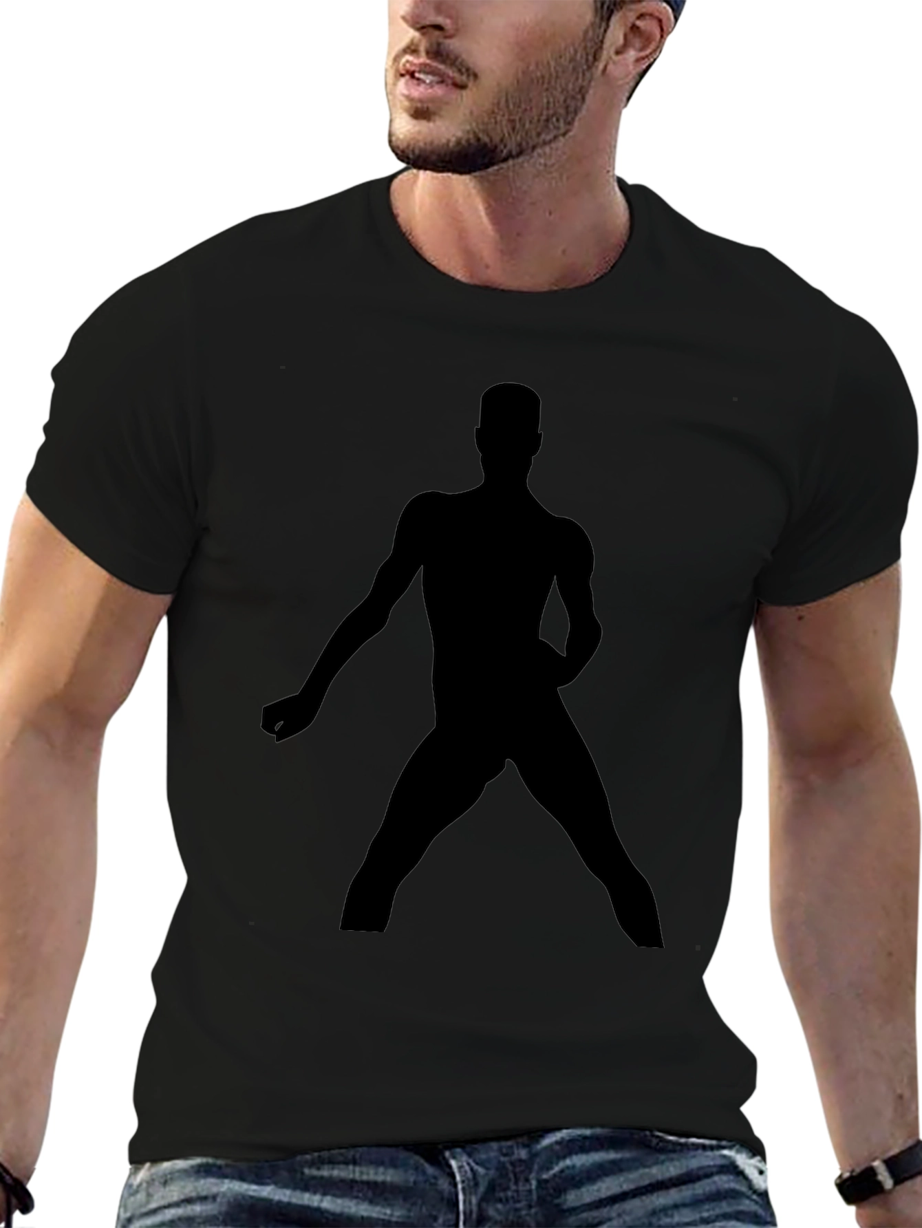 Silhouette Man Graphic Black T-Shirt