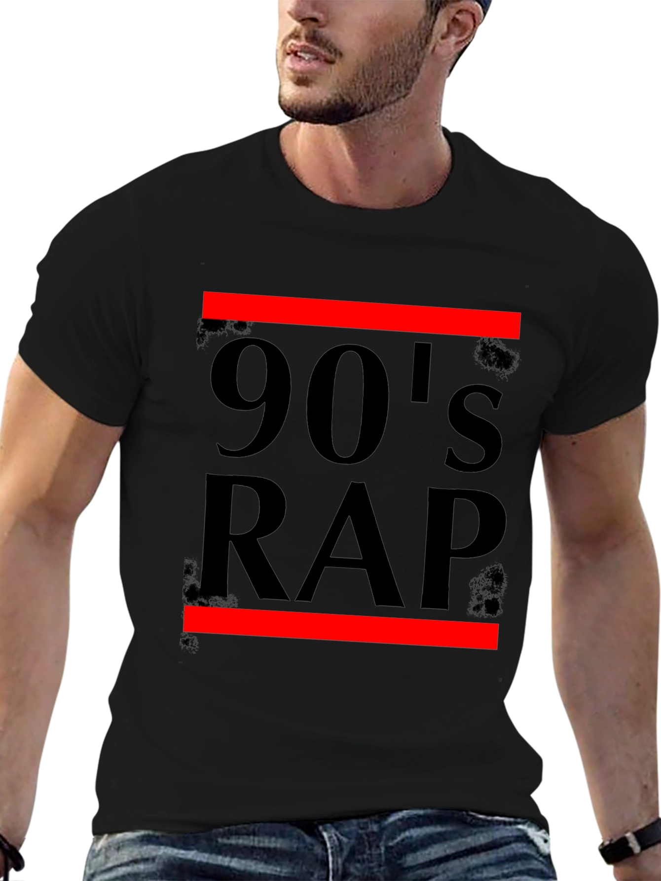 90s Rap Graphic T-Shirt - Black