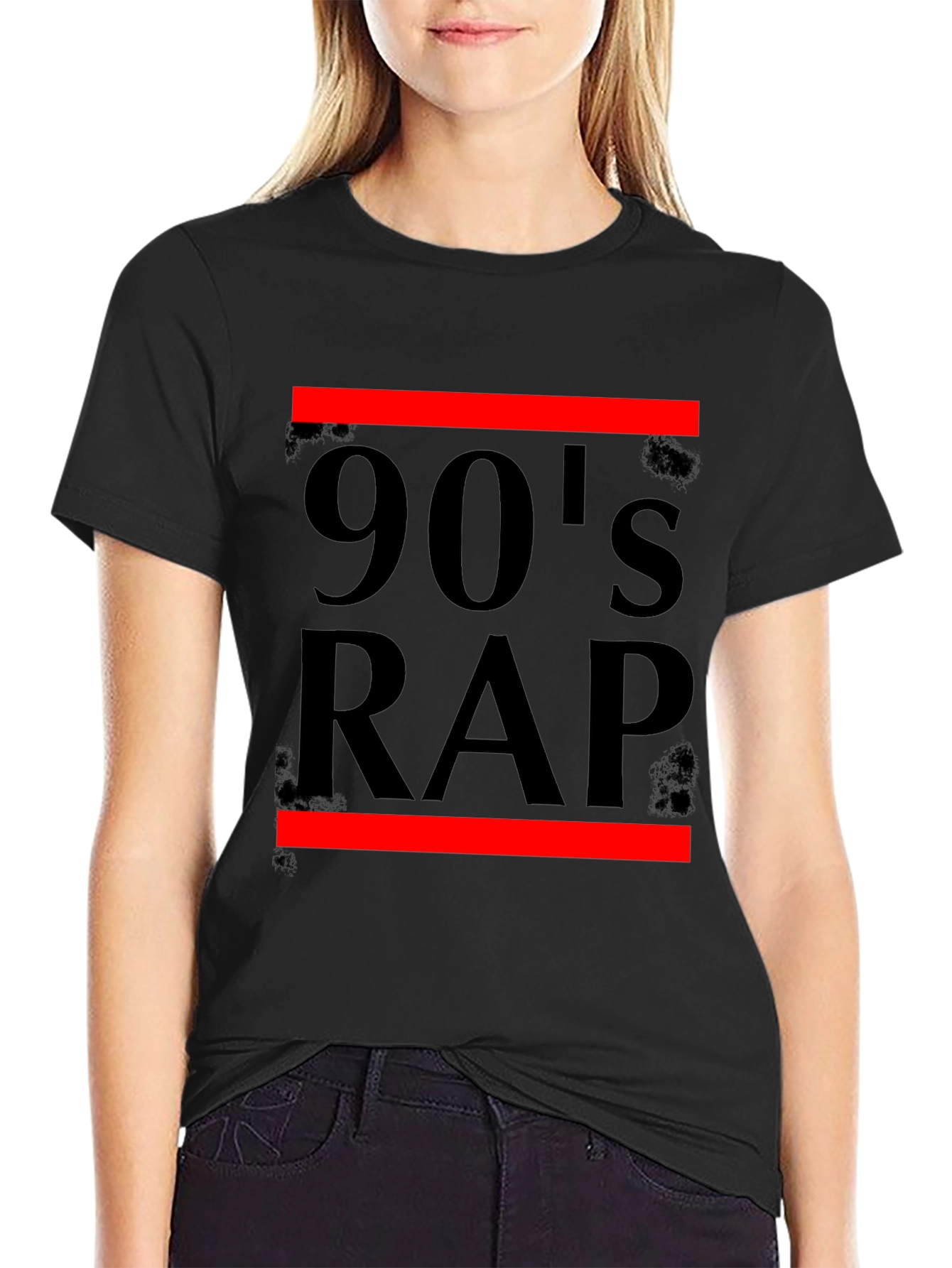 90s Rap Graphic T-Shirt - Black
