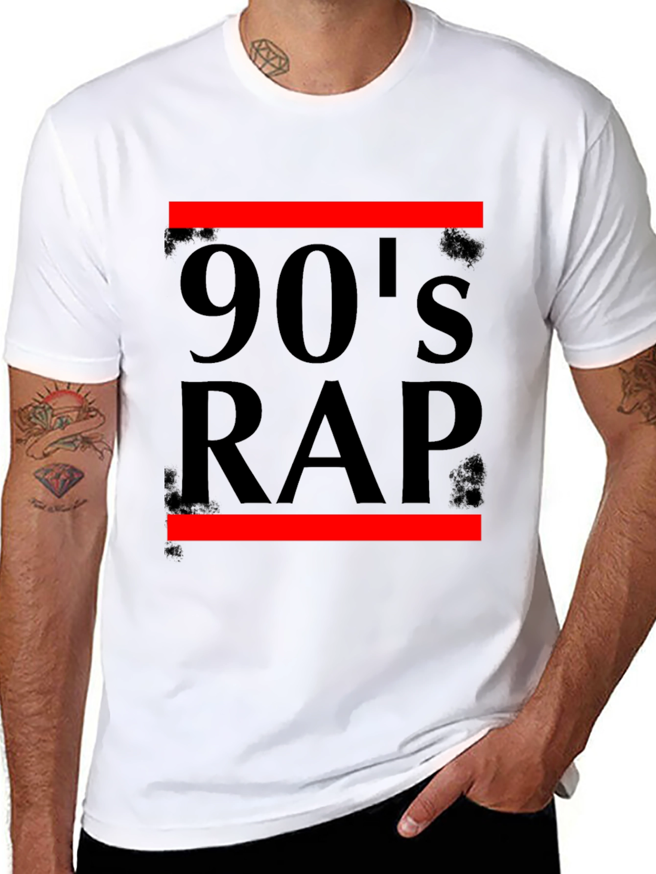 90s Rap Graphic T-Shirt - Black