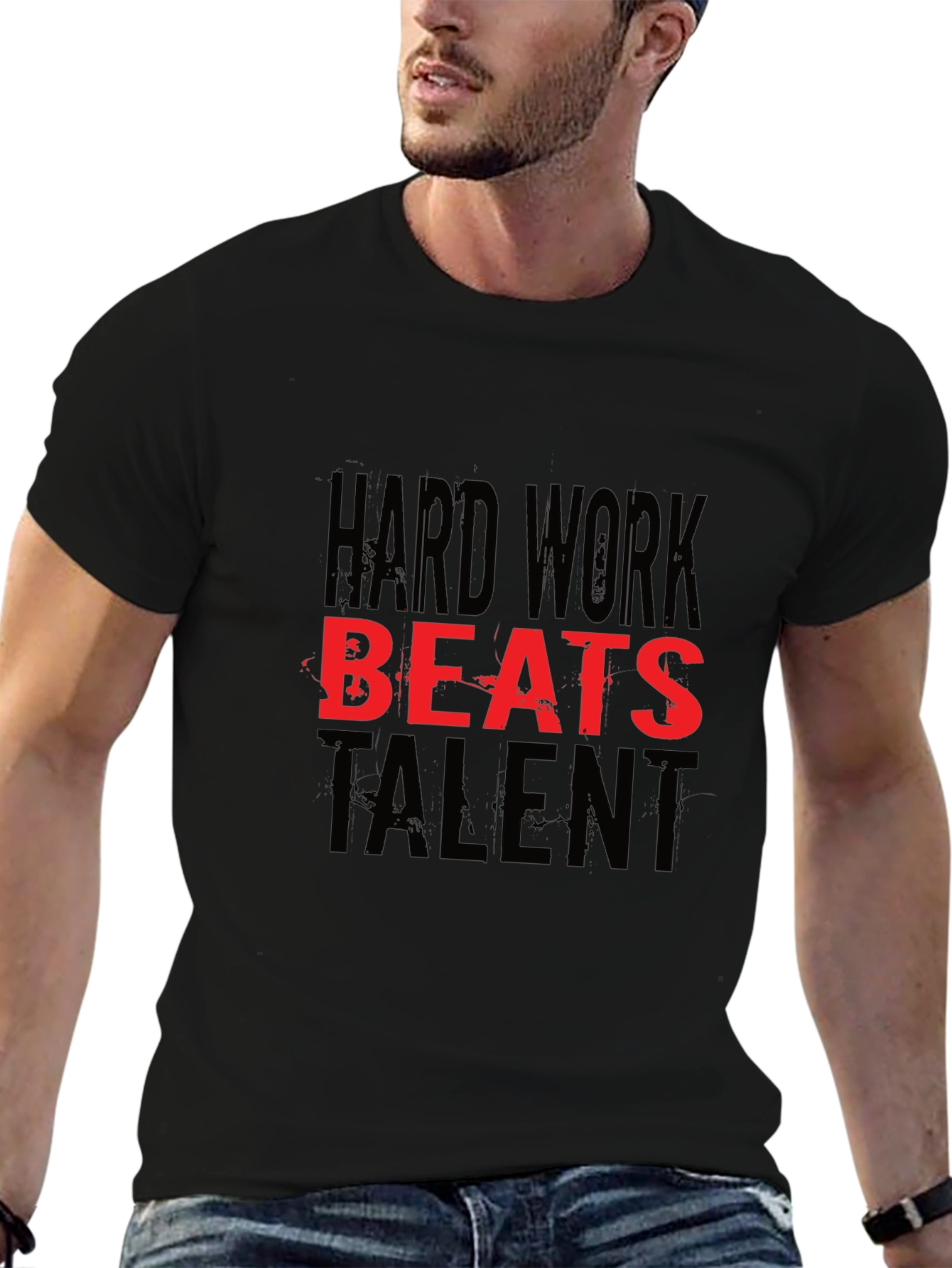 Hard Work Beats Talent Black T-Shirt