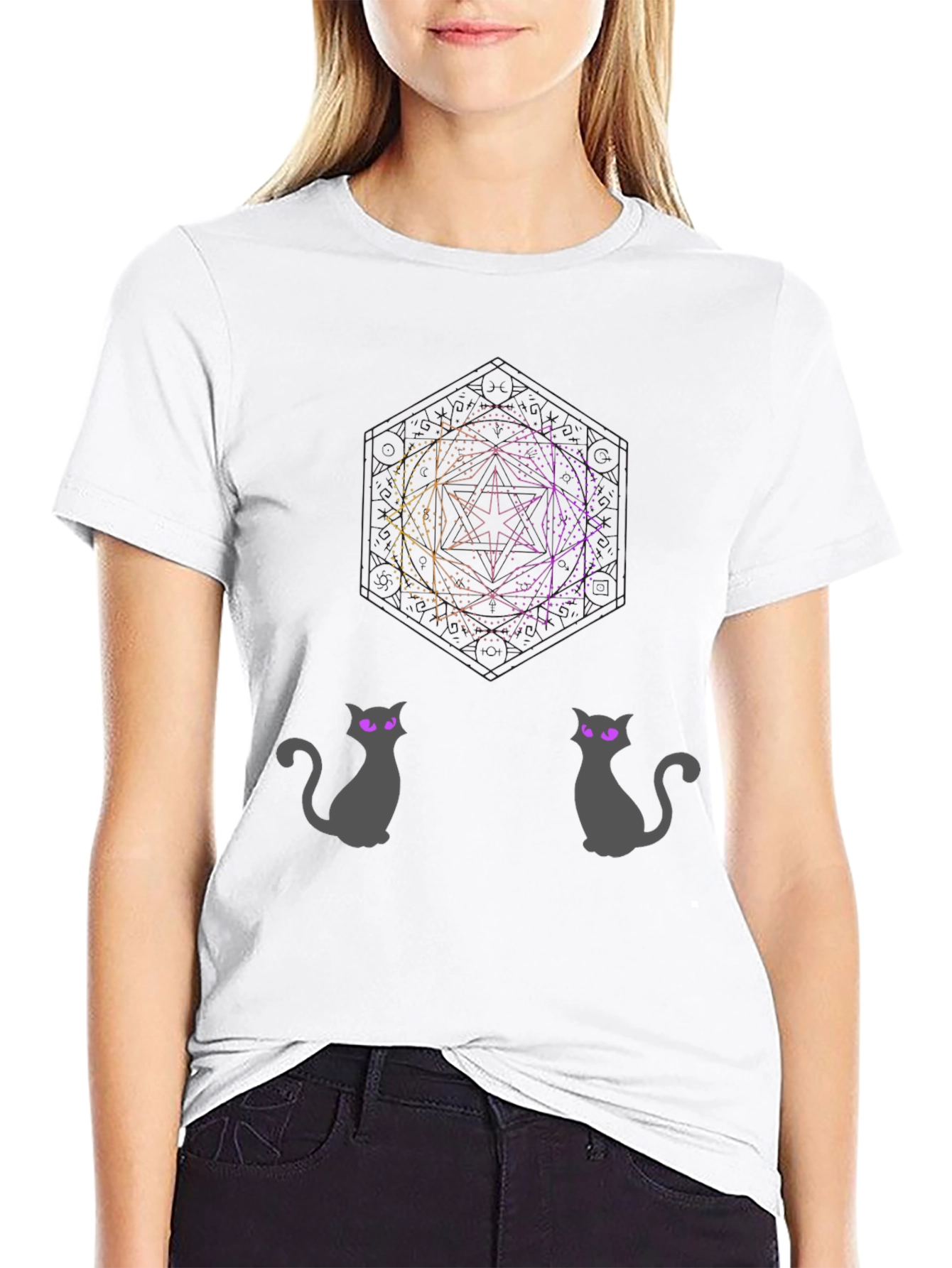 Geometric Cat T-Shirt