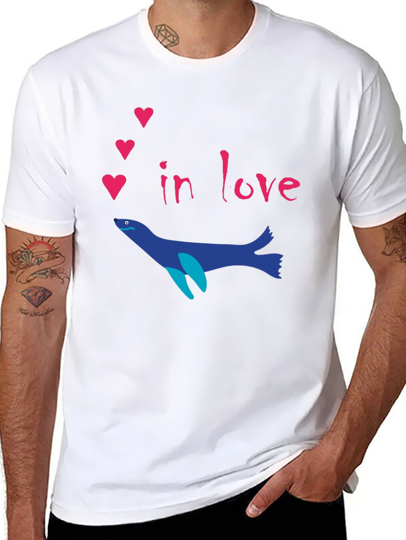 Romantic Seal T-Shirt - In Love Graphic Tee