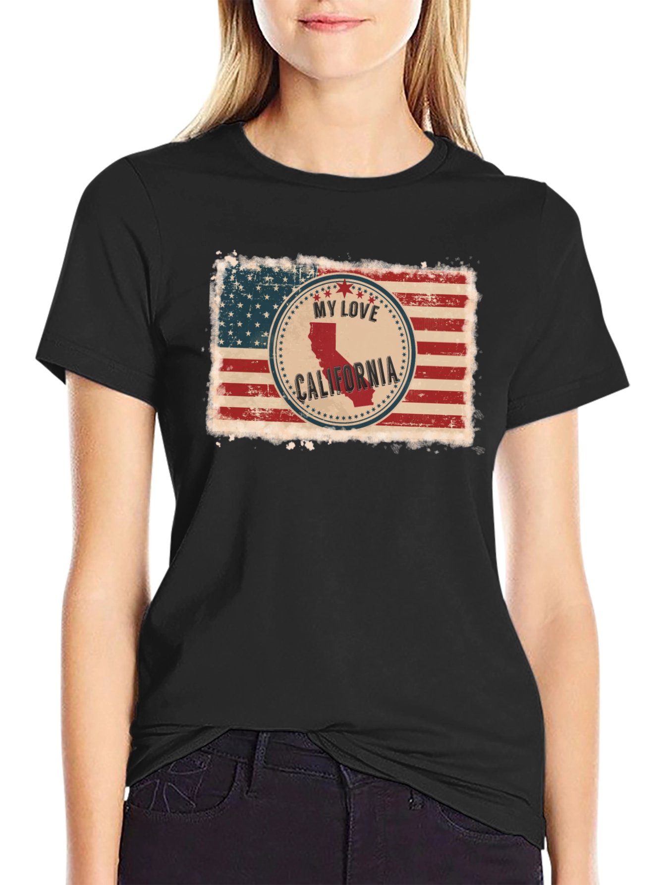 My Love California USA Flag Graphic Tee