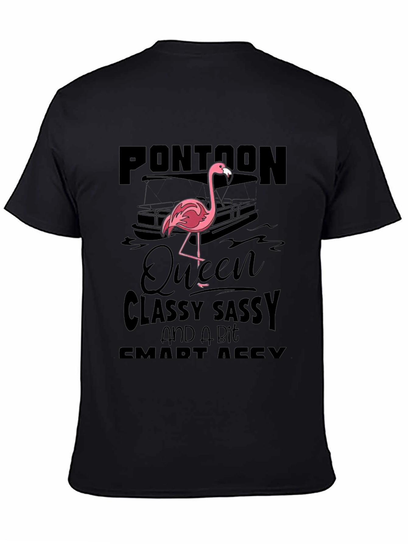 Pontoon Queen Flamingo Graphic T-Shirt