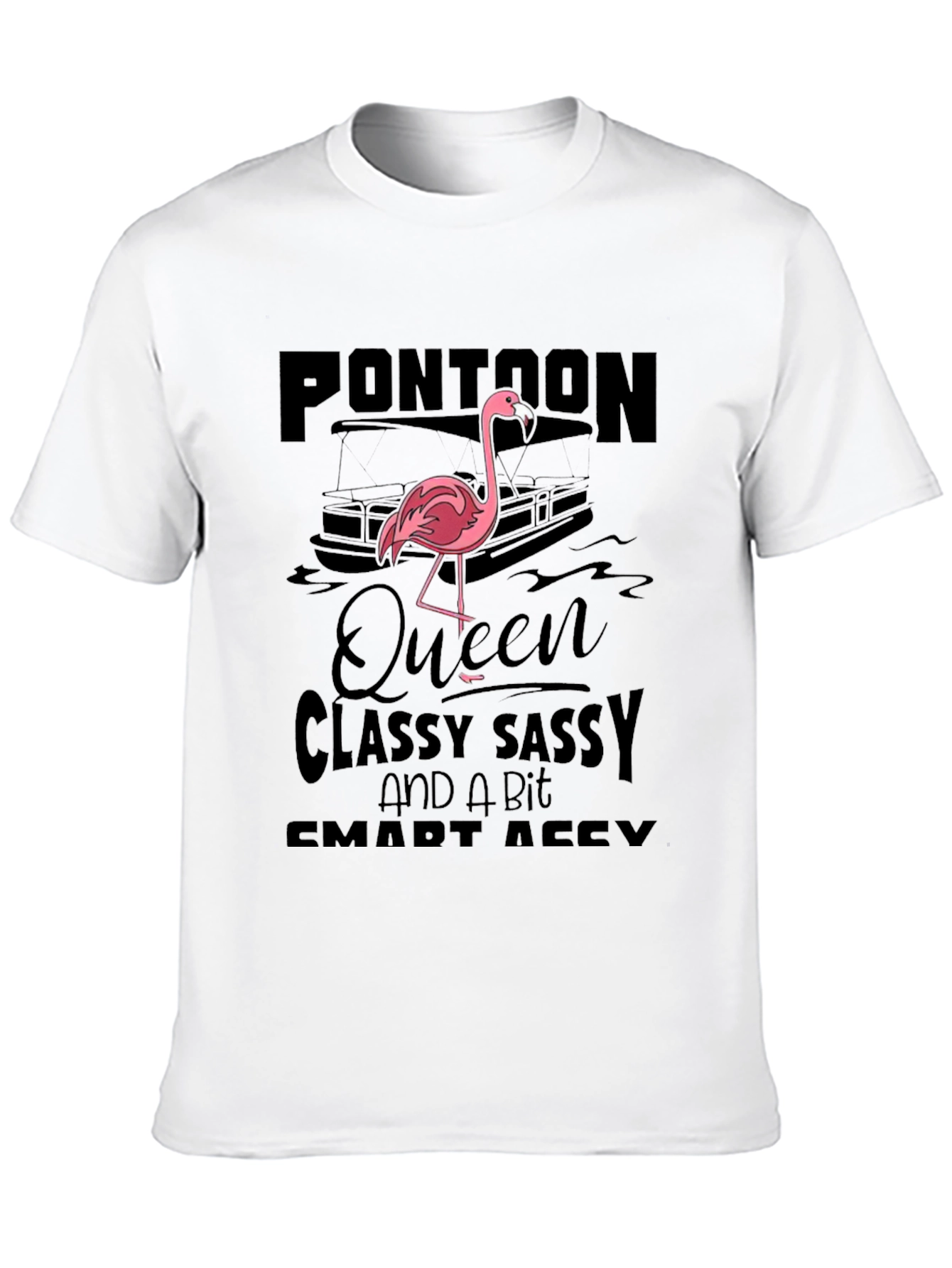 Pontoon Queen Flamingo Graphic T-Shirt