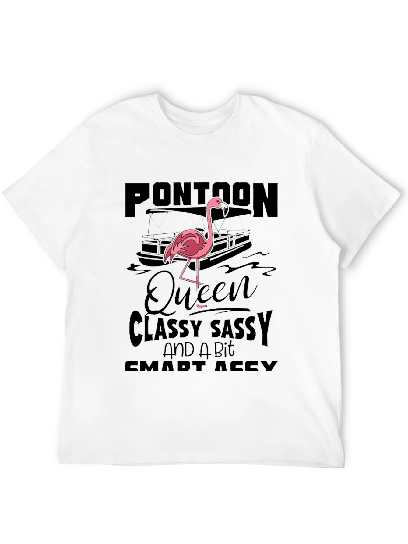 Pontoon Queen Flamingo Graphic T-Shirt