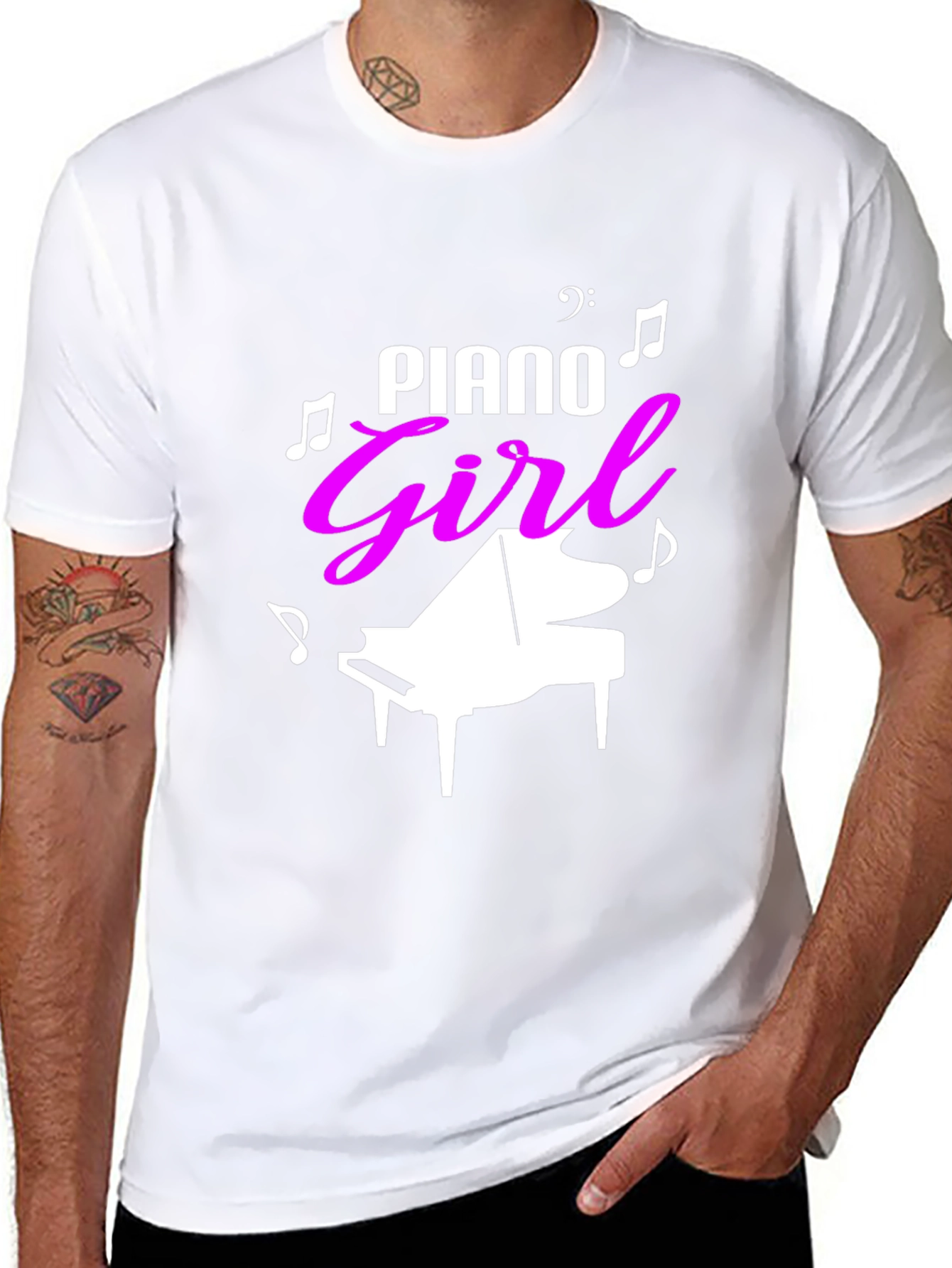 Piano Girl Graphic Tee - Music Lover Shirt