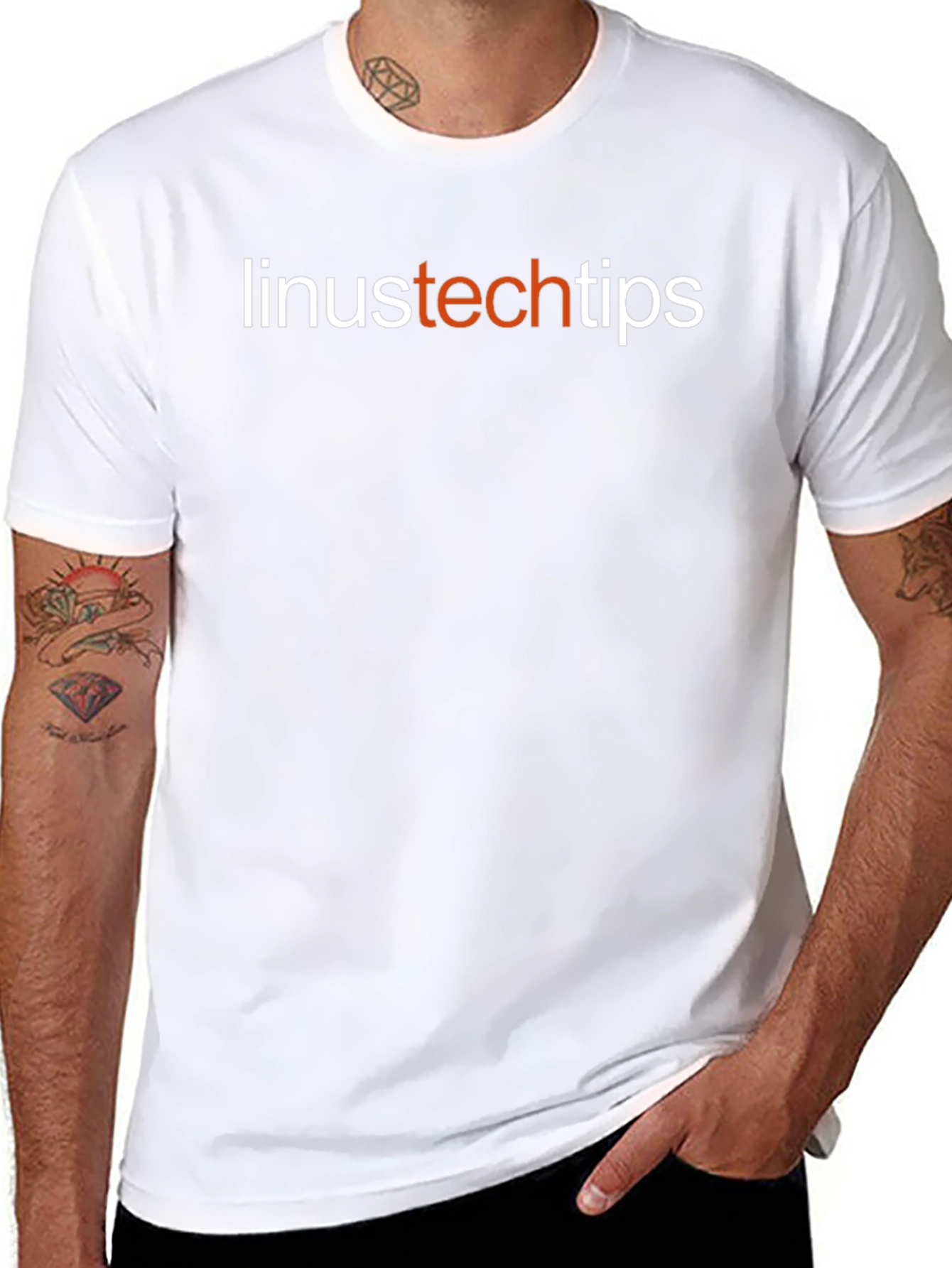 Linus Tech Tips Black Cotton Graphic Tee