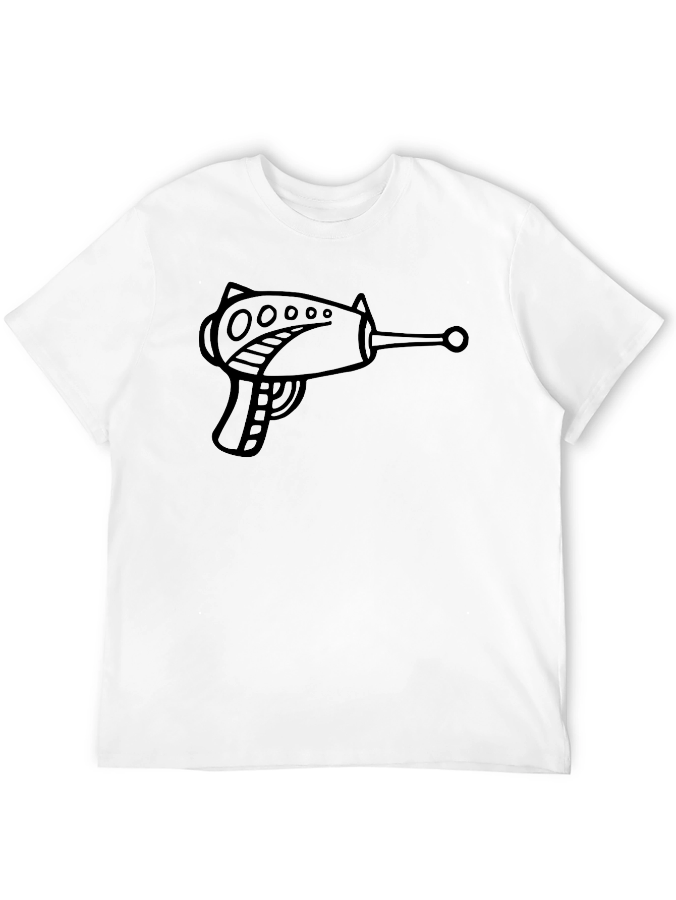Retro Ray Gun Graphic T-Shirt - Black