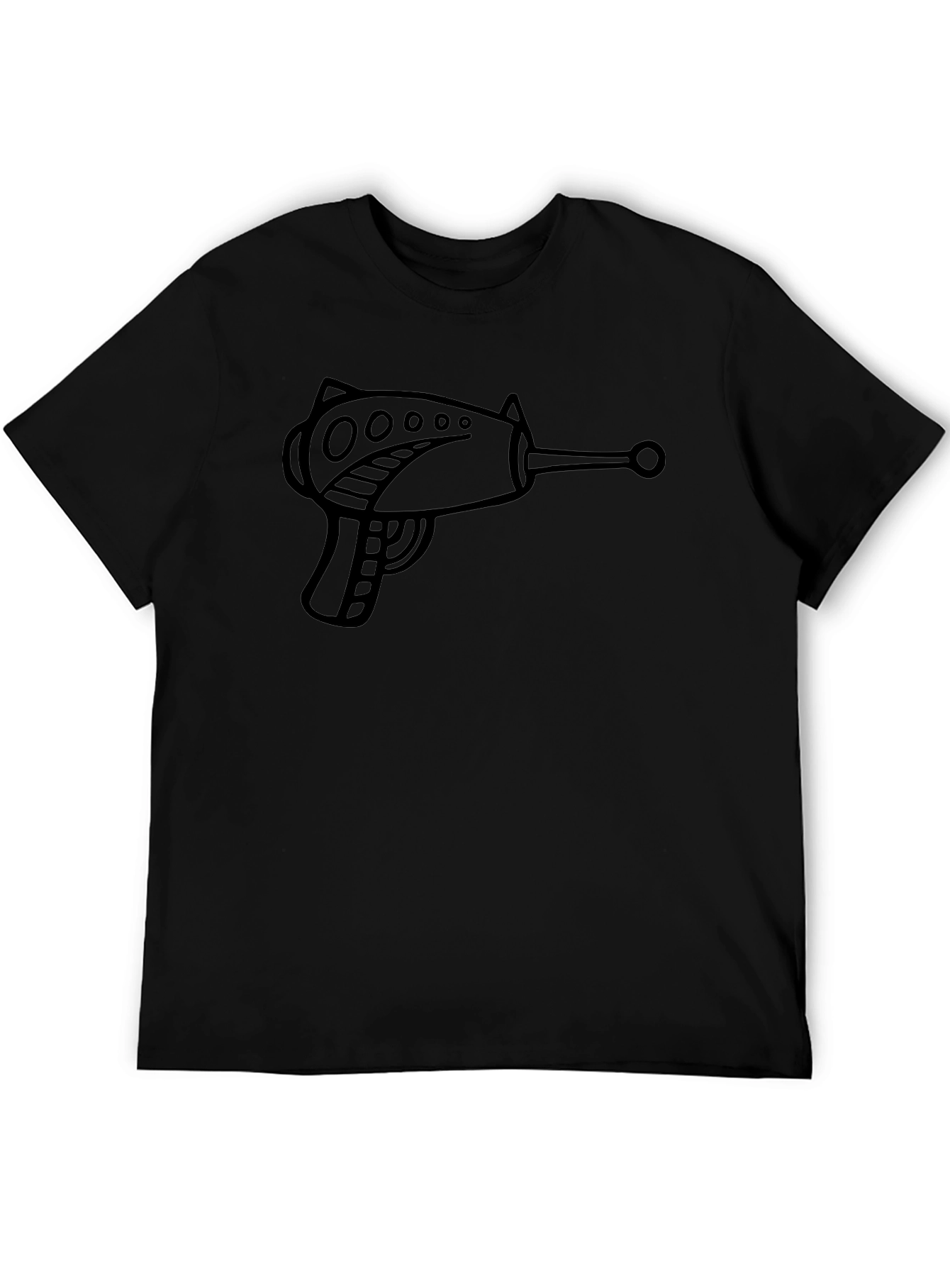 Retro Ray Gun Graphic T-Shirt - Black