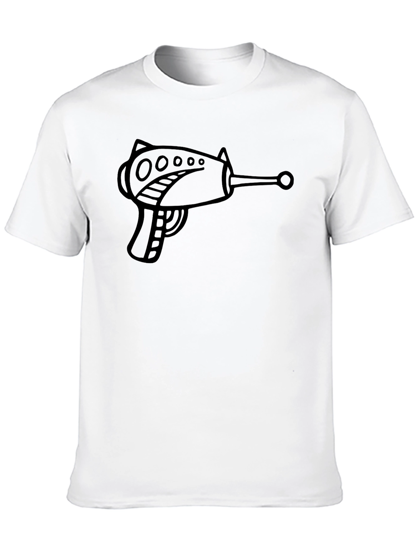 Retro Ray Gun Graphic T-Shirt - Black
