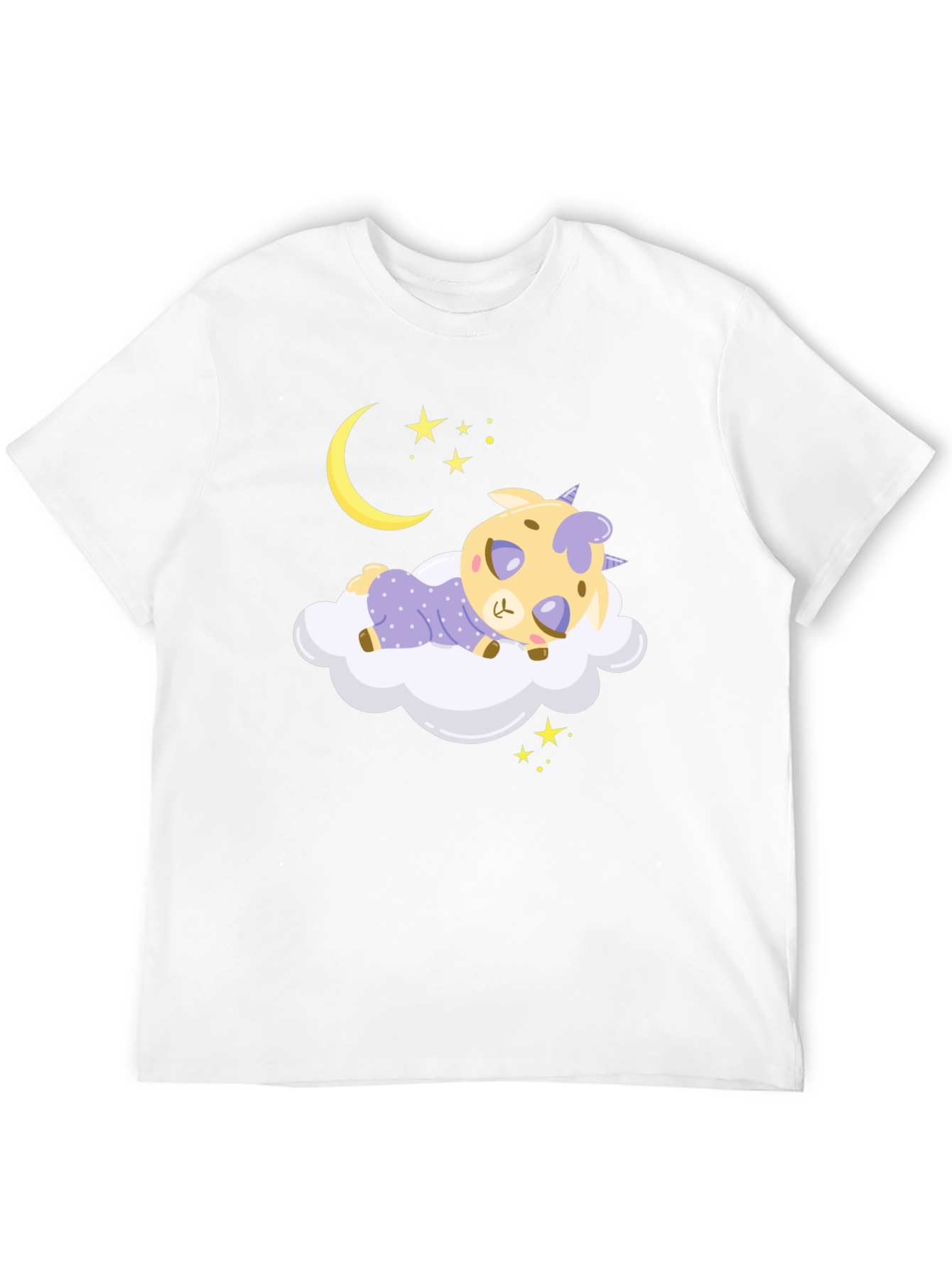 Cute Sleeping Goat on Cloud Graphic Tee