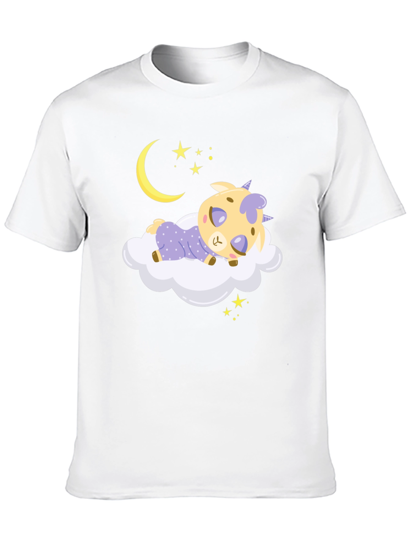 Cute Sleeping Goat on Cloud Graphic Tee