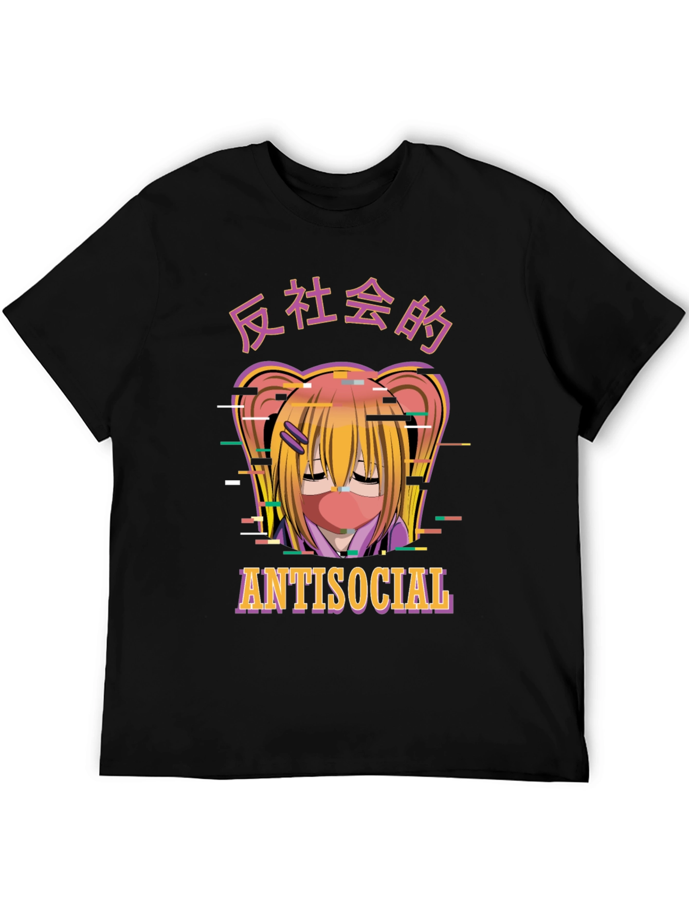 Antisocial Anime Graphic T-Shirt