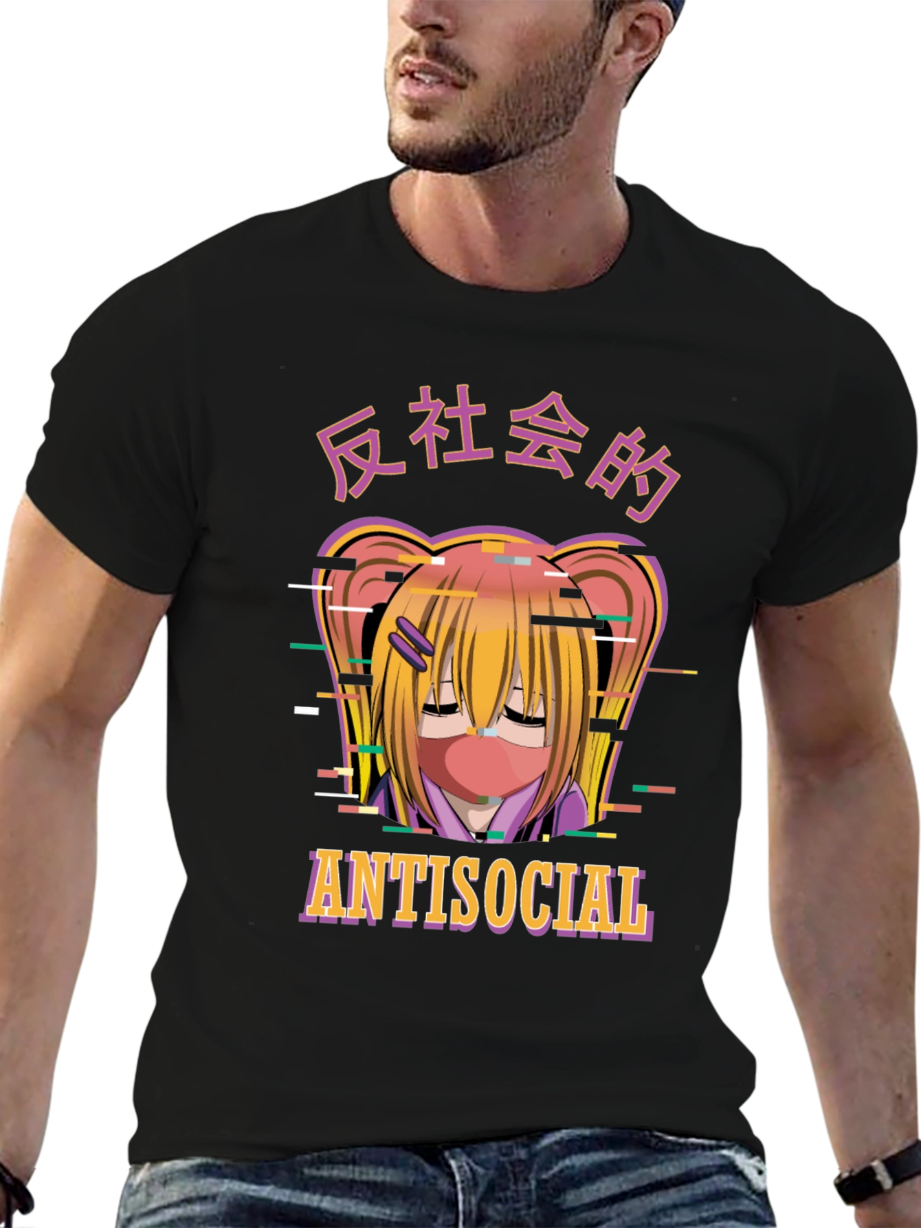 Antisocial Anime Graphic T-Shirt
