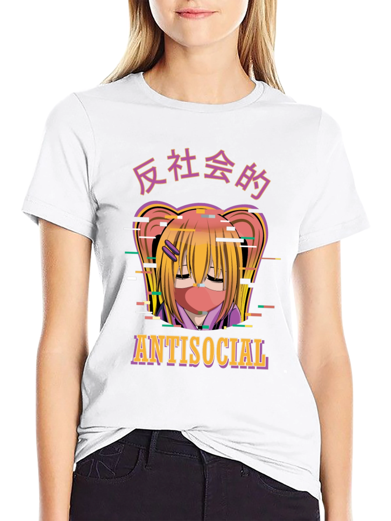 Antisocial Anime Graphic T-Shirt