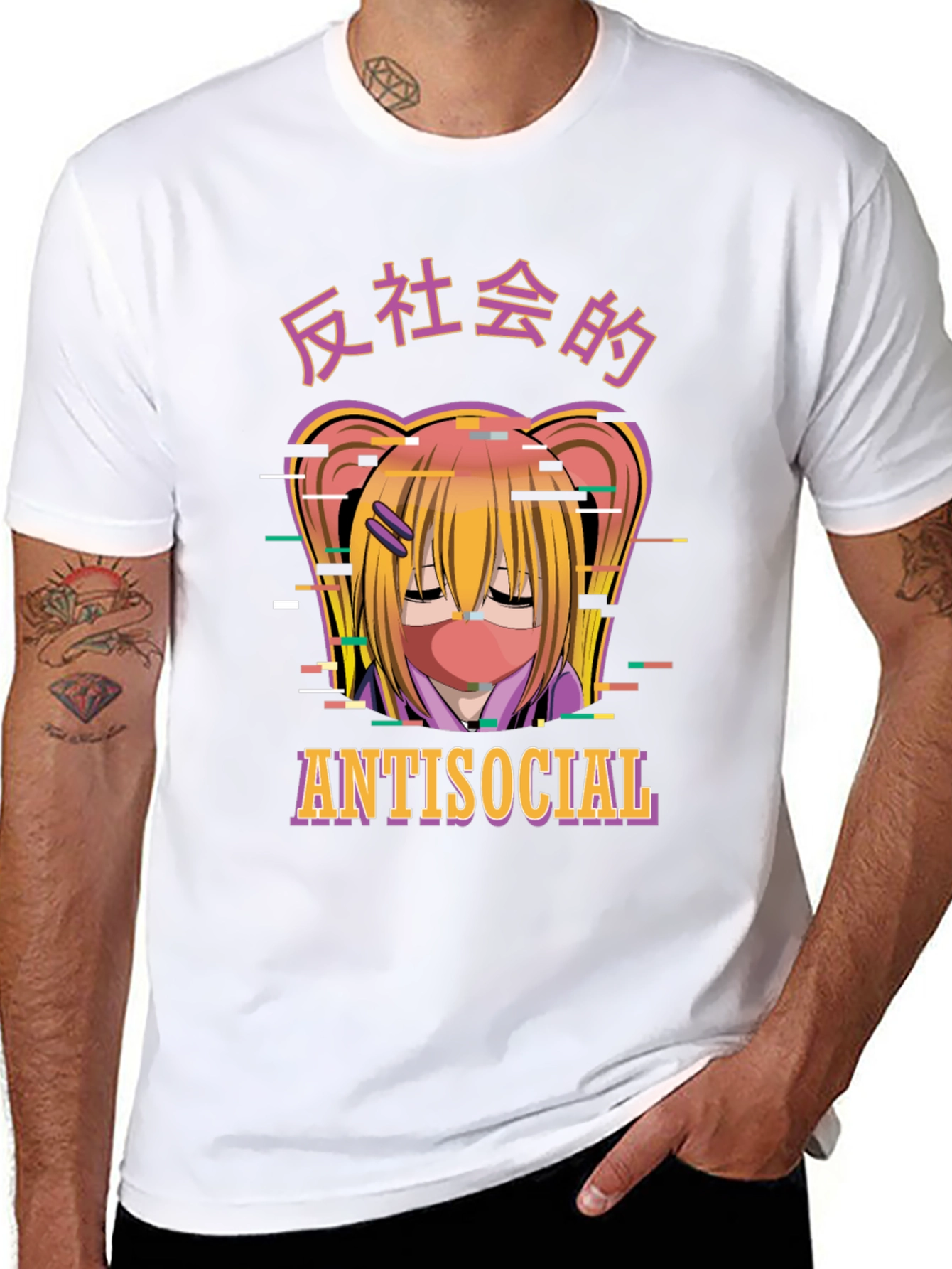 Antisocial Anime Graphic T-Shirt