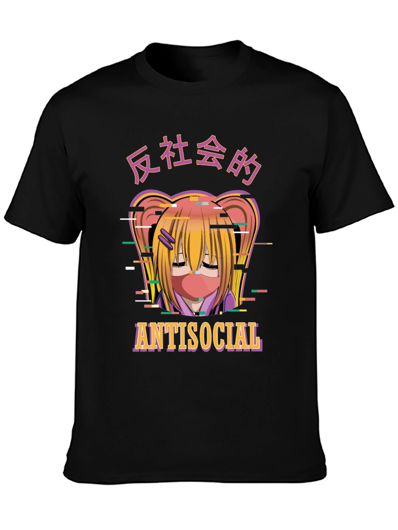 Antisocial Anime Graphic T-Shirt