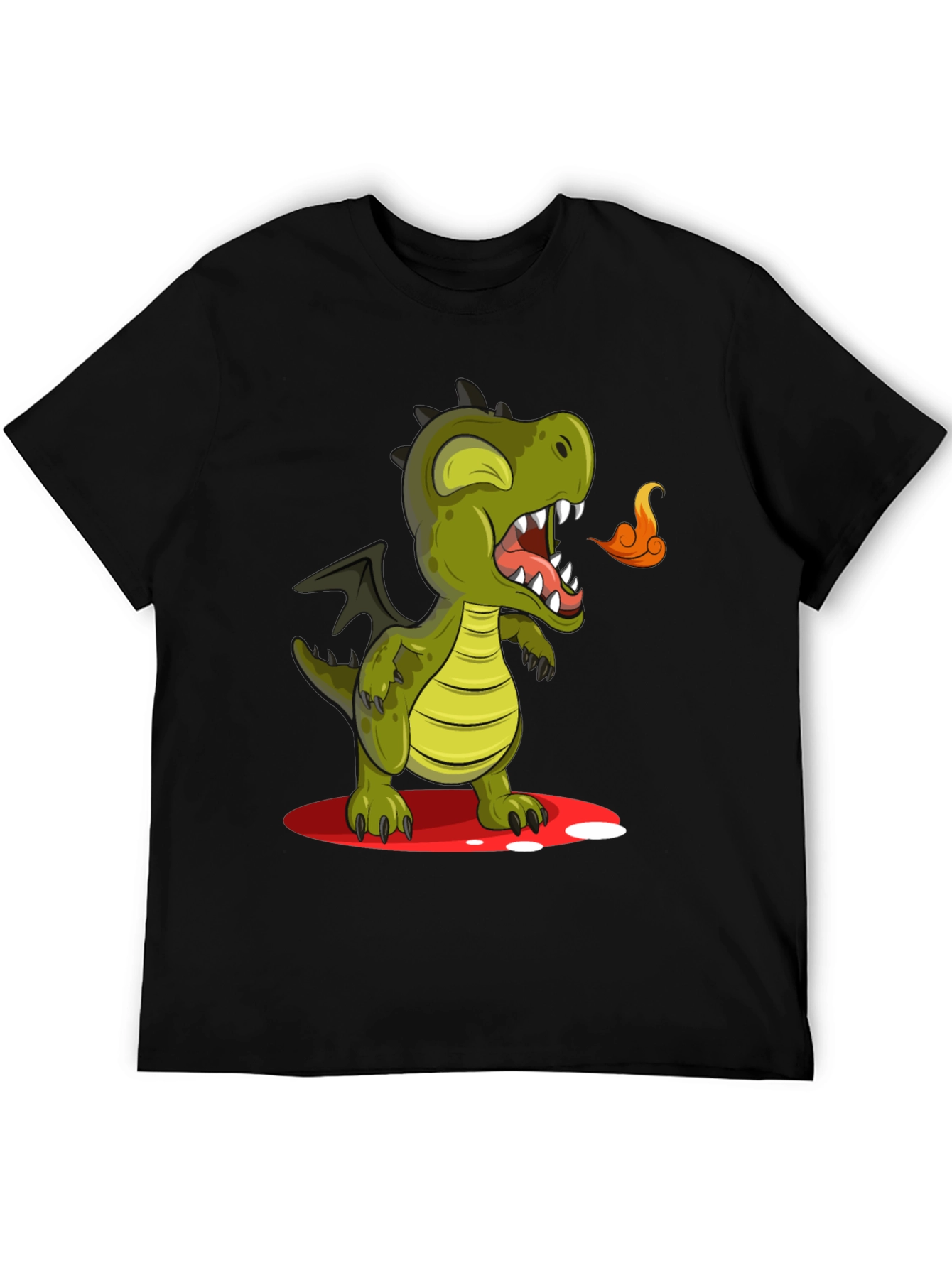Cute Dragon Graphic Tee - Mens Black T-Shirt