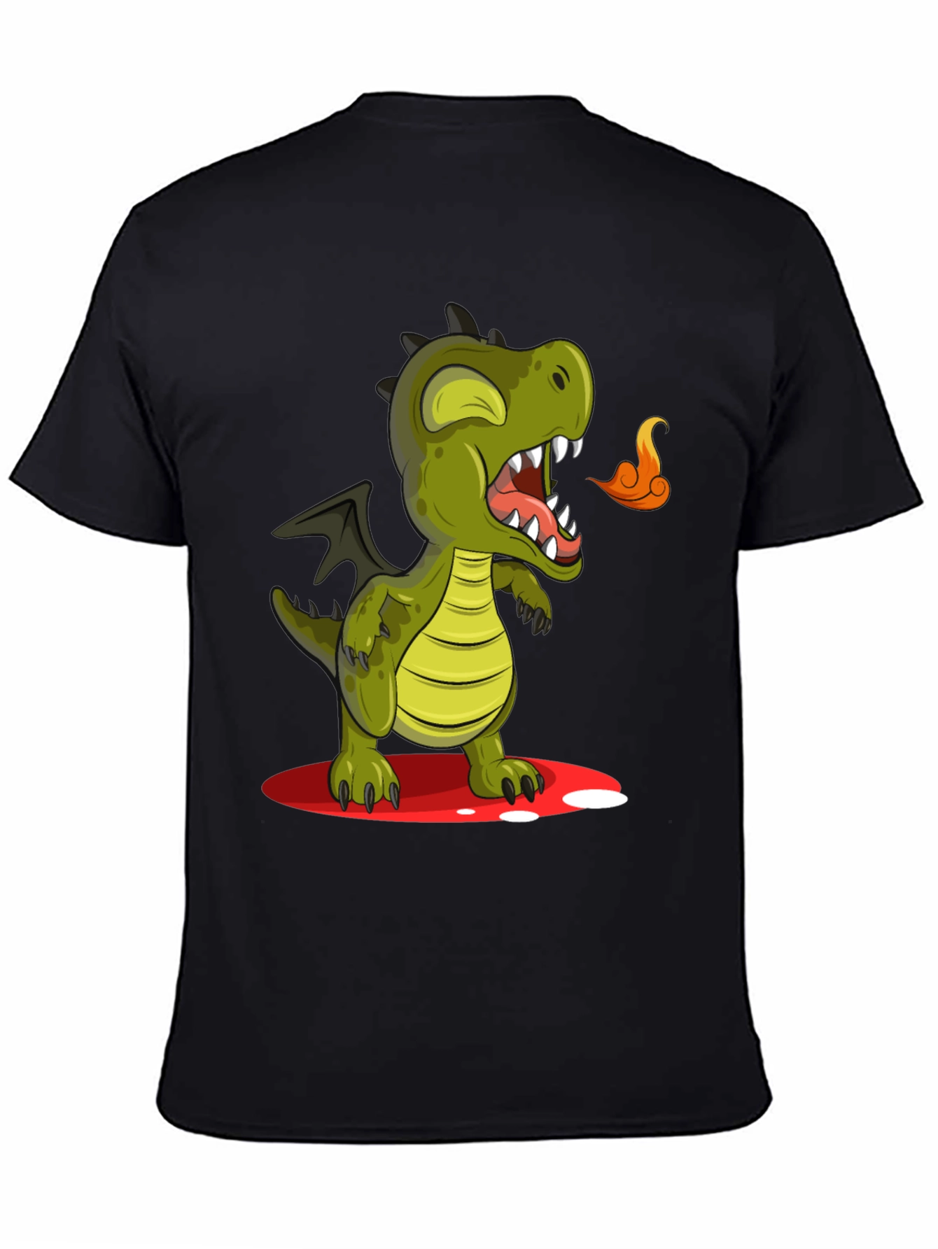 Cute Dragon Graphic Tee - Mens Black T-Shirt