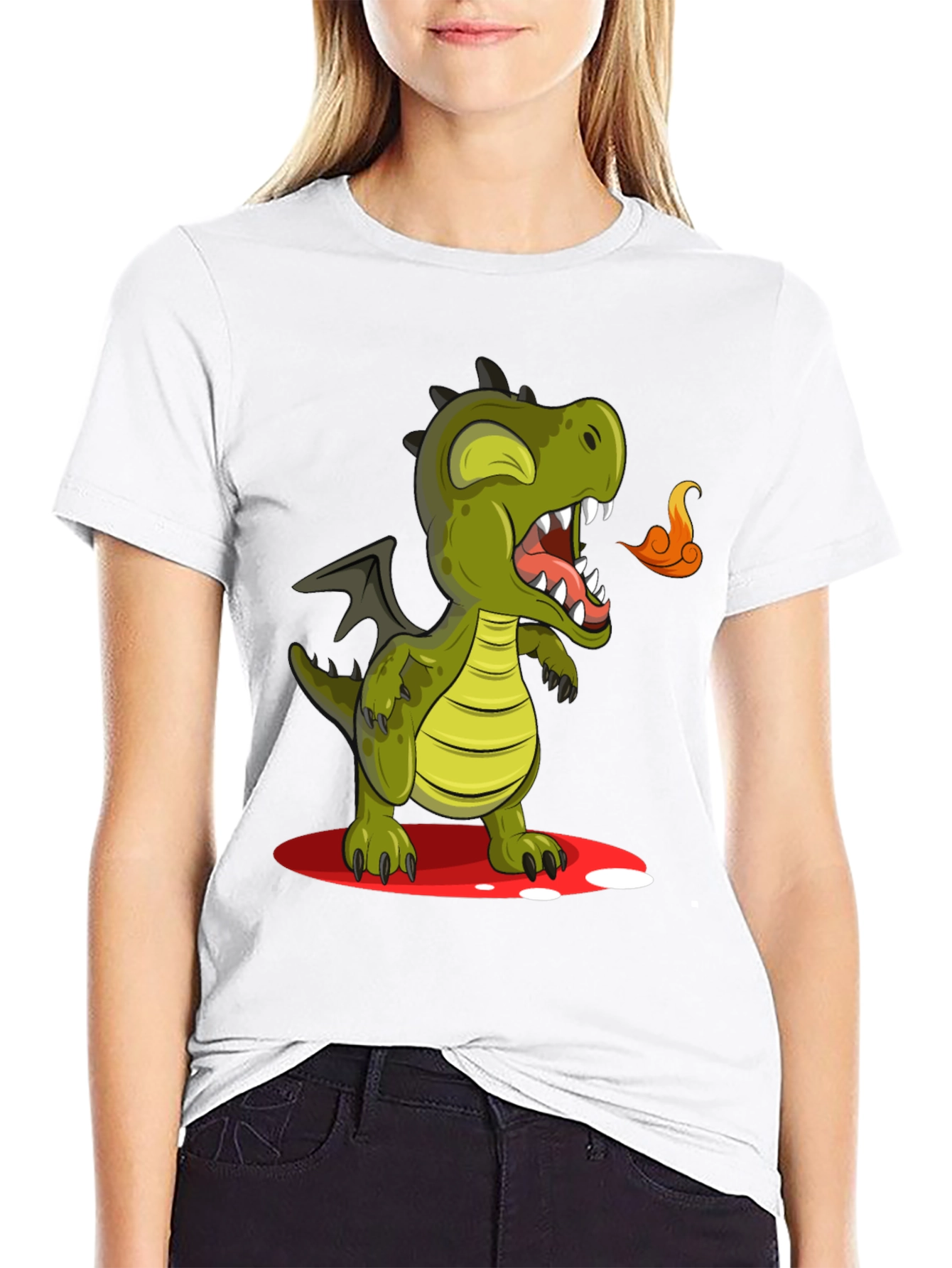 Cute Dragon Graphic Tee - Mens Black T-Shirt