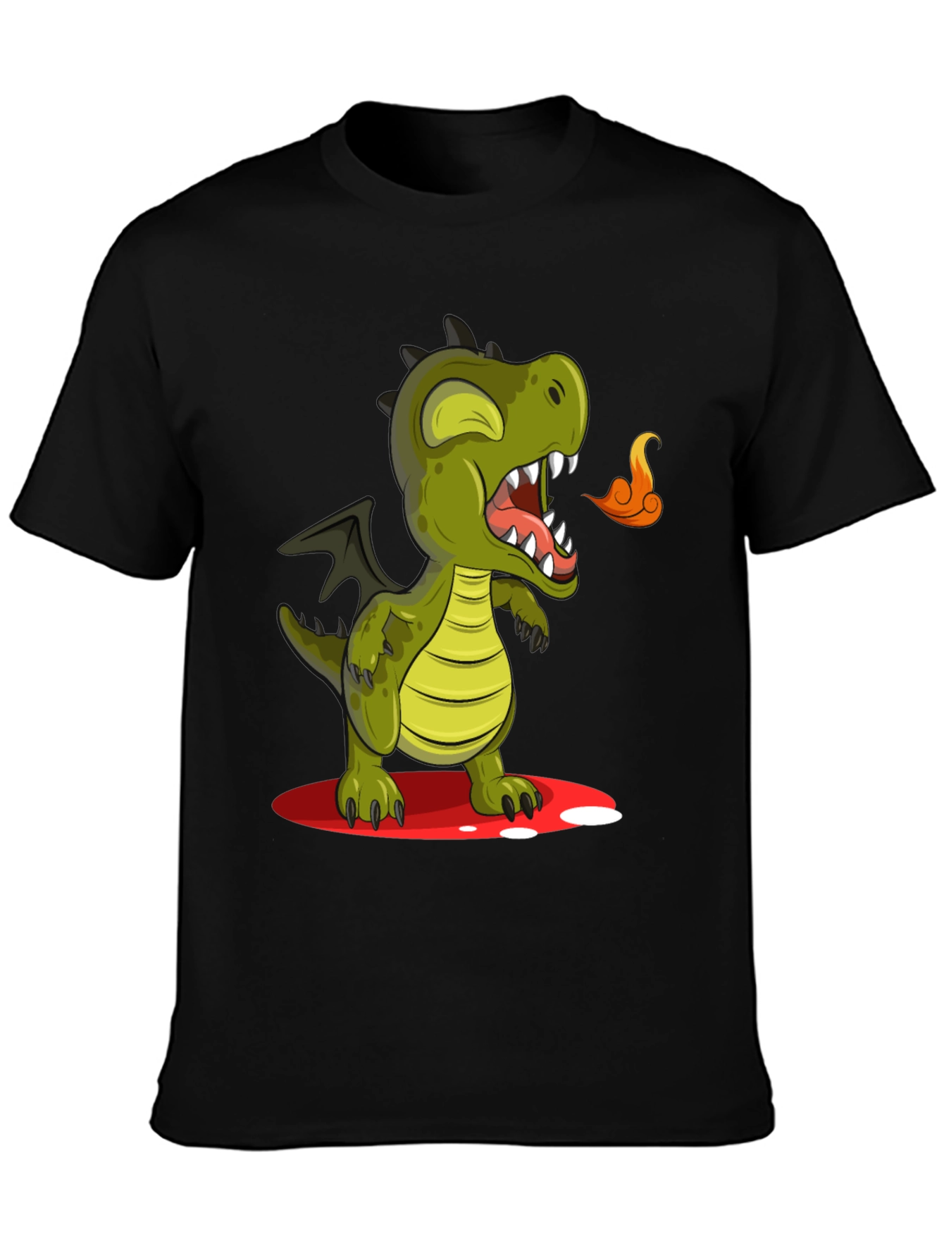 Cute Dragon Graphic Tee - Mens Black T-Shirt
