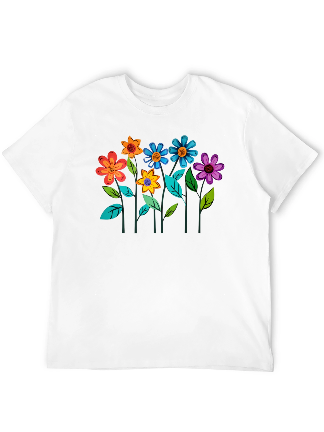 Floral Graphic Black T-Shirt