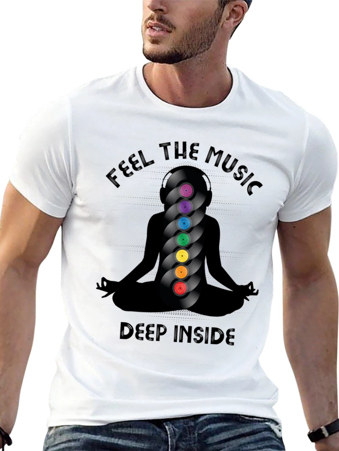 Feel the Music Chakra T-Shirt - Meditative Design