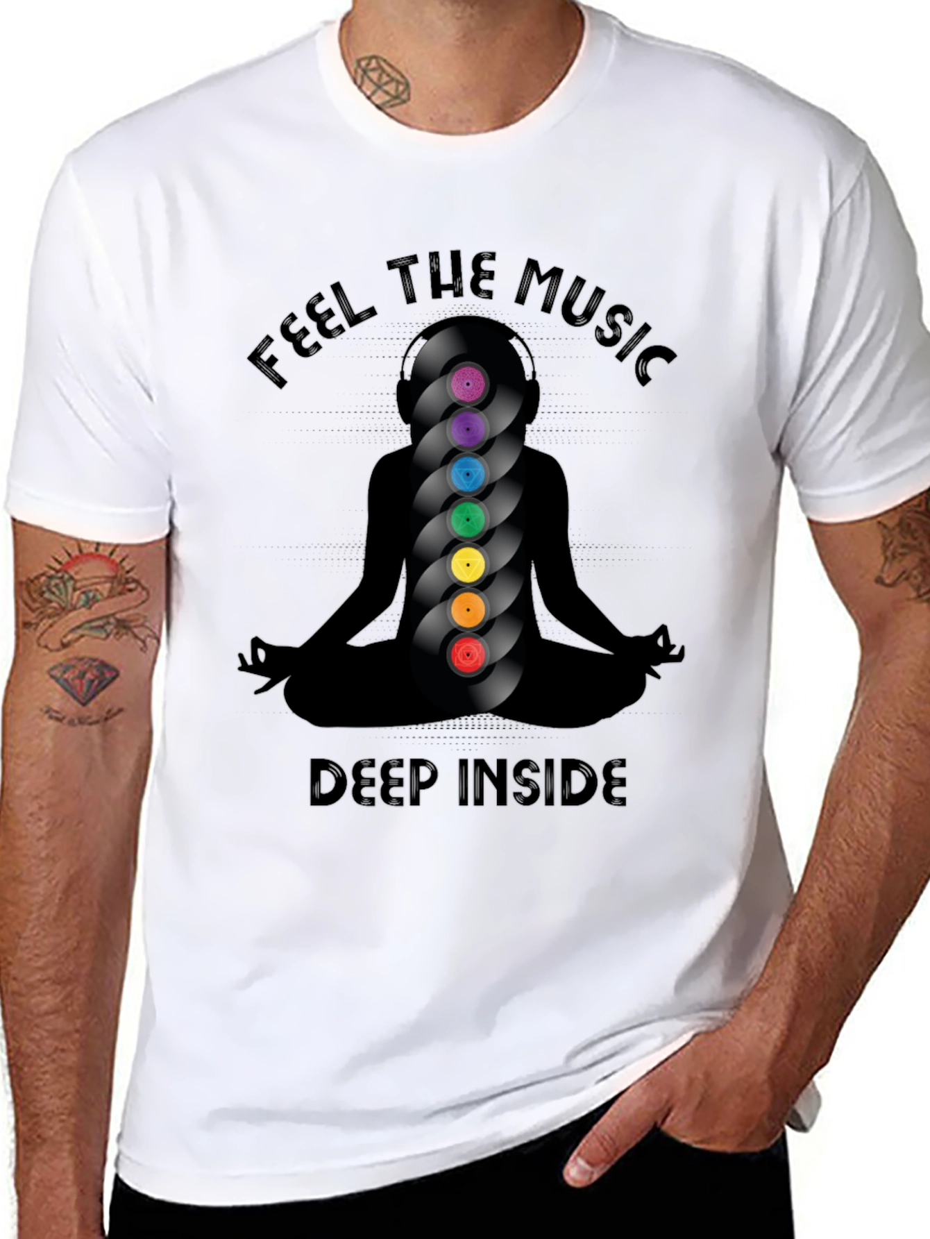 Feel the Music Chakra T-Shirt - Meditative Design