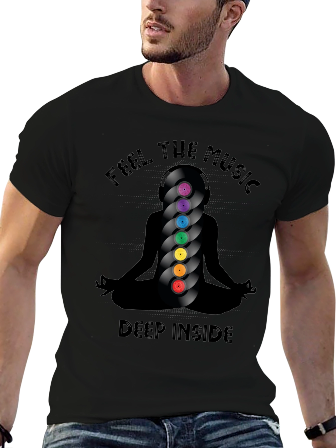 Feel the Music Chakra T-Shirt - Meditative Design