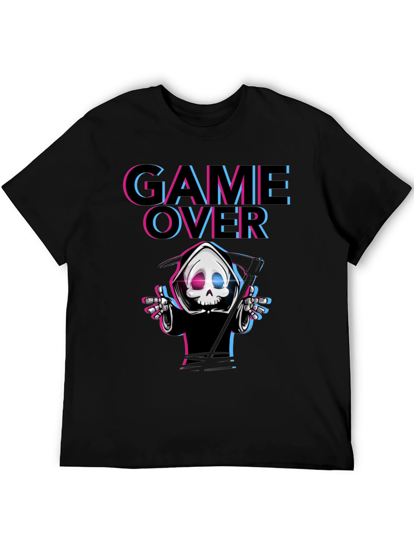 Game Over Reaper Graphic T-Shirt - Gamer Style
